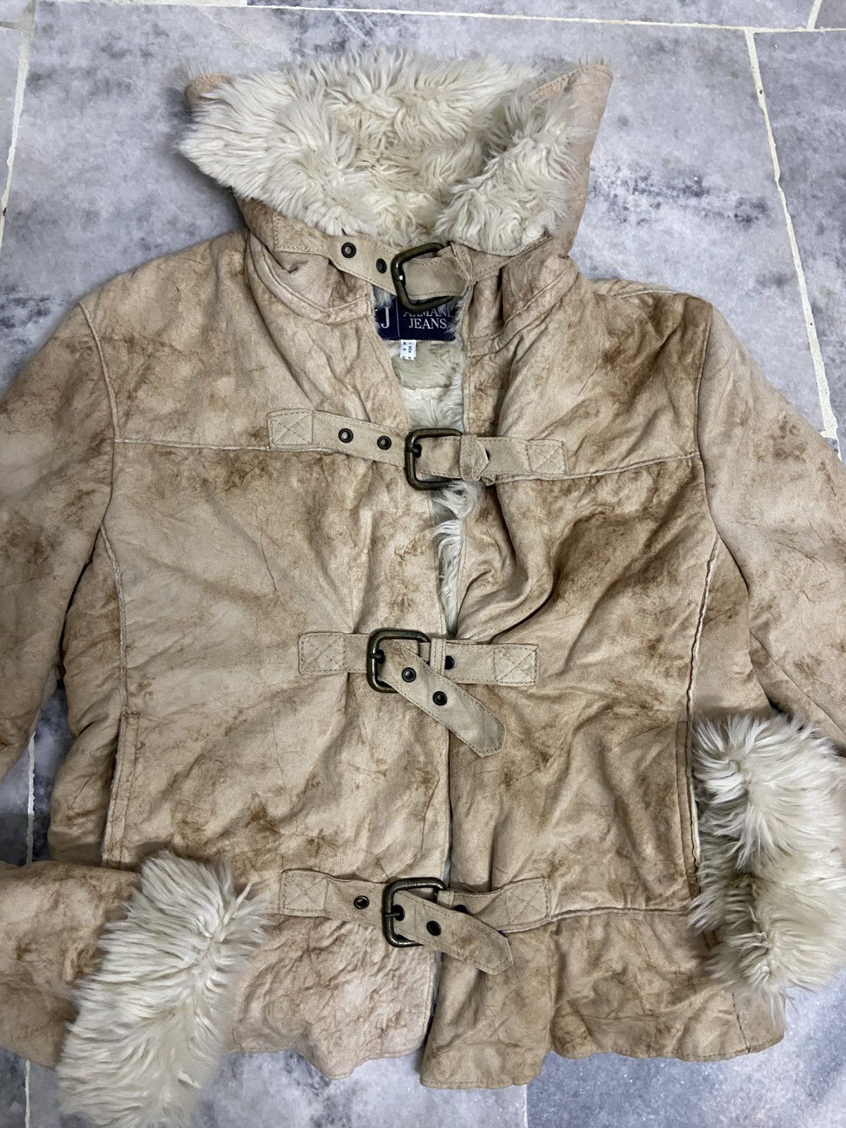Armani Armani Jeans Suede Leather jacket Faux Fur Collar Size US S / EU 44-46 / 1 - 4 Thumbnail