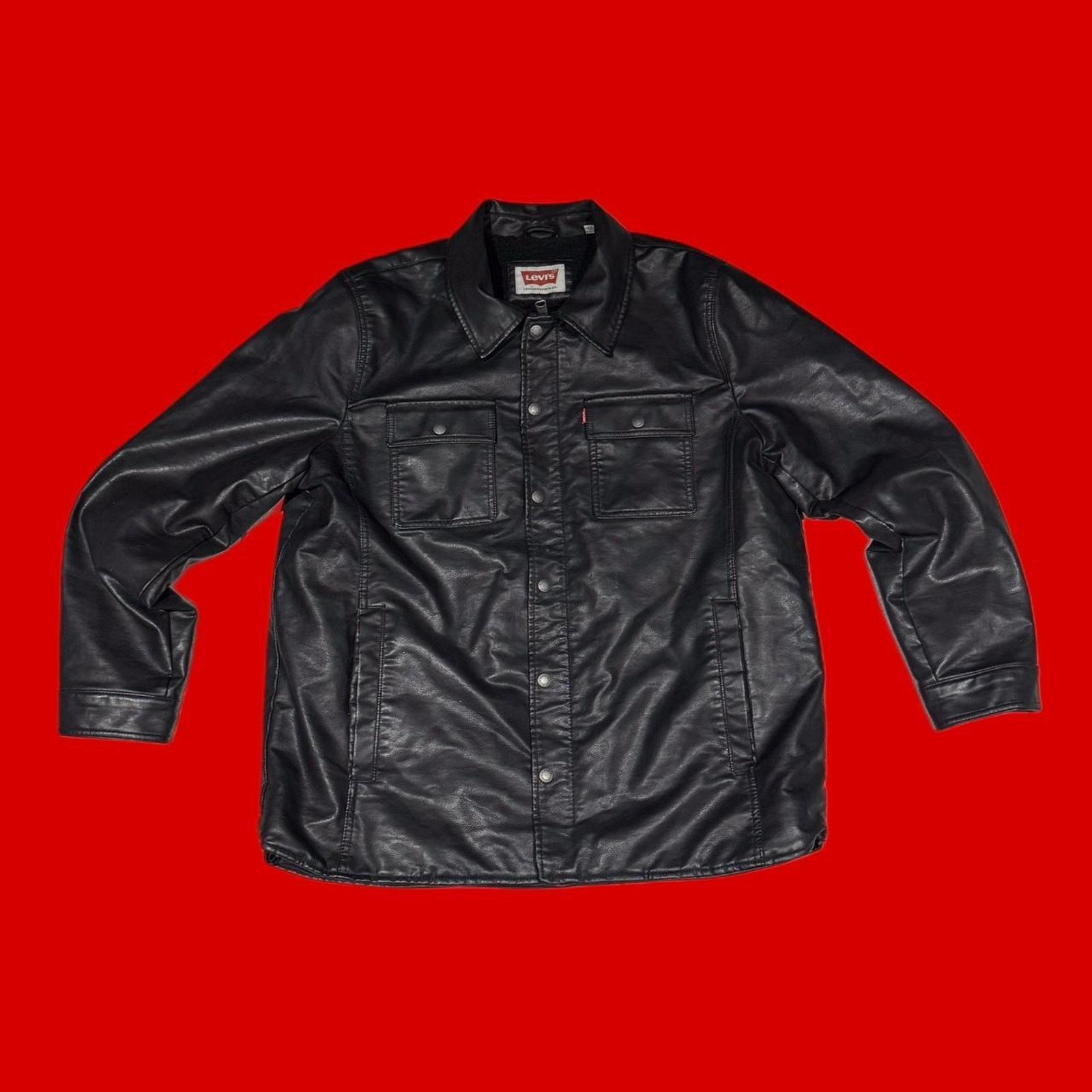 Levi's Levis black faux leather jacket Size US XL / EU 56 / 4 - 1 Thumbnail