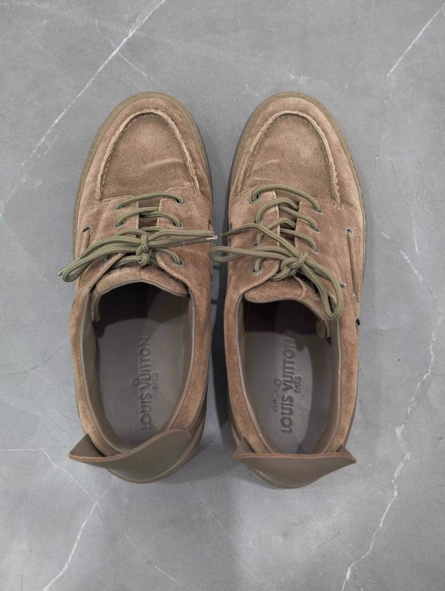 Louis Vuitton LV Camel Suede Lace-Up Sneakers EU 42.5 95 New Size US 9.5 / EU 42-43 - 7 Thumbnail