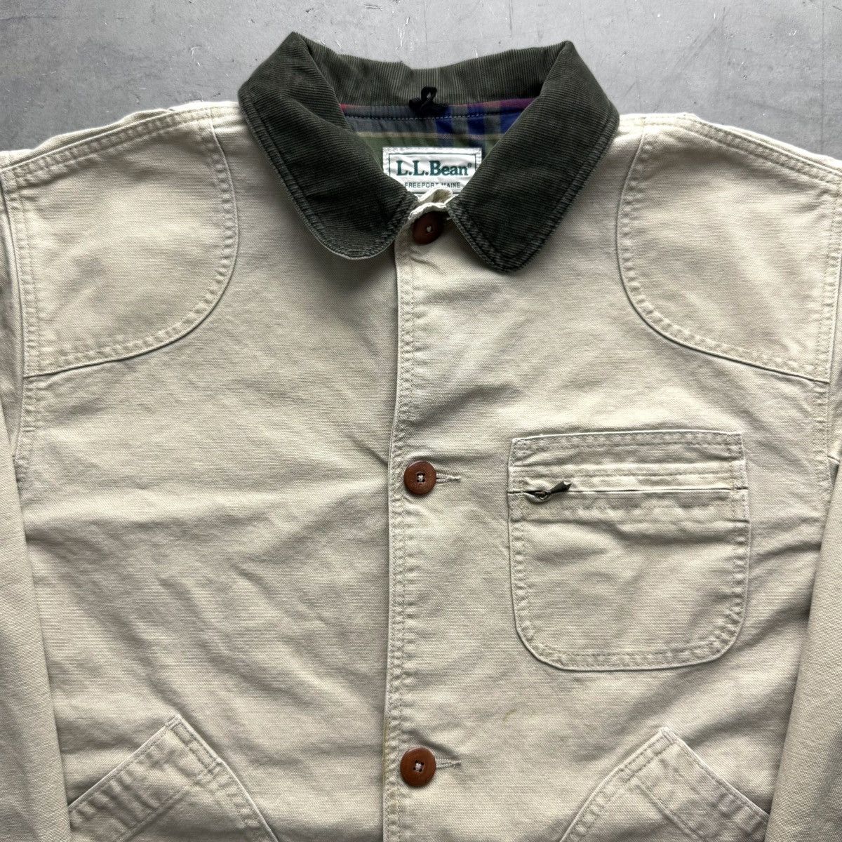 L.L. Bean VINTAGE 90s LL BEAN BARN CHORE COAT BIEGE LARGE CANVAS USA Size US L / EU 52-54 / 3 - 2 Thumbnail
