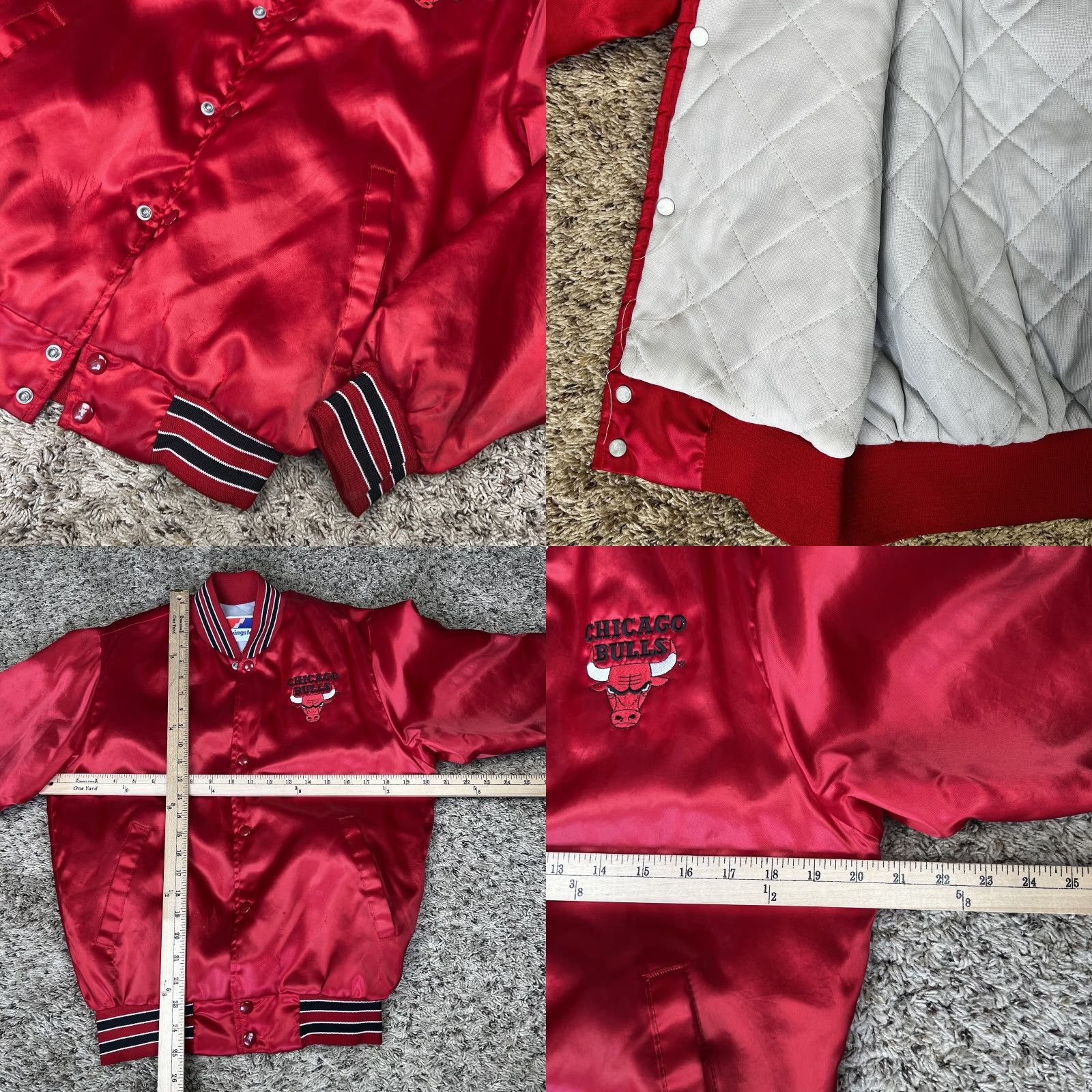 Vintage VINTAGE Swingster Chicago Bulls Satin Bomber Jacket Adult Small Red 90s Basketball NBA Embroidered Logo Size US S / EU 44-46 / 1 - 8 Thumbnail