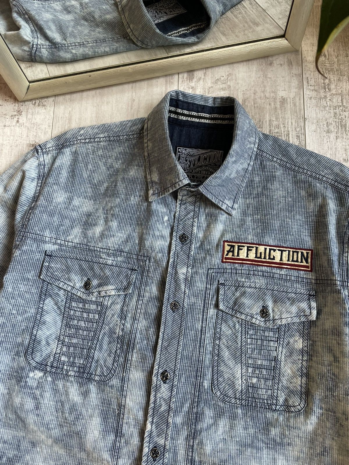 Affliction Vintage Y2K Affliction Shirt Long Sleeve 00’s Big Logo RARE Size US L / EU 52-54 / 3 - 5 Thumbnail