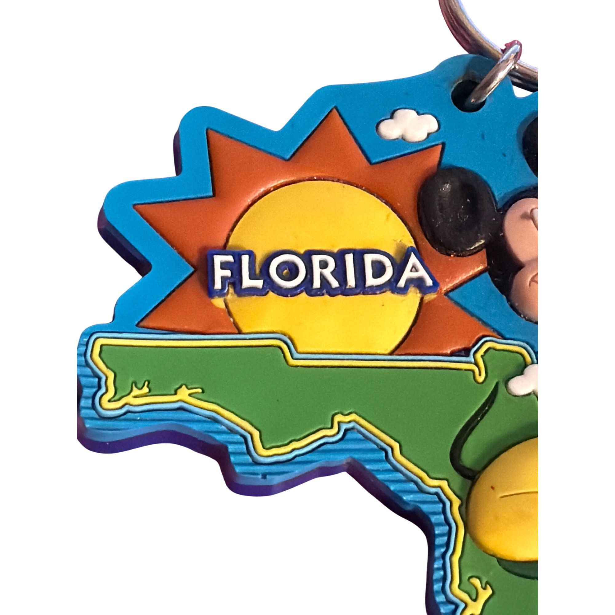 Disney Disney Florida Map Mickey Mouse Rubber Keychain Lasercut Sun Size ONE SIZE - 2 Thumbnail