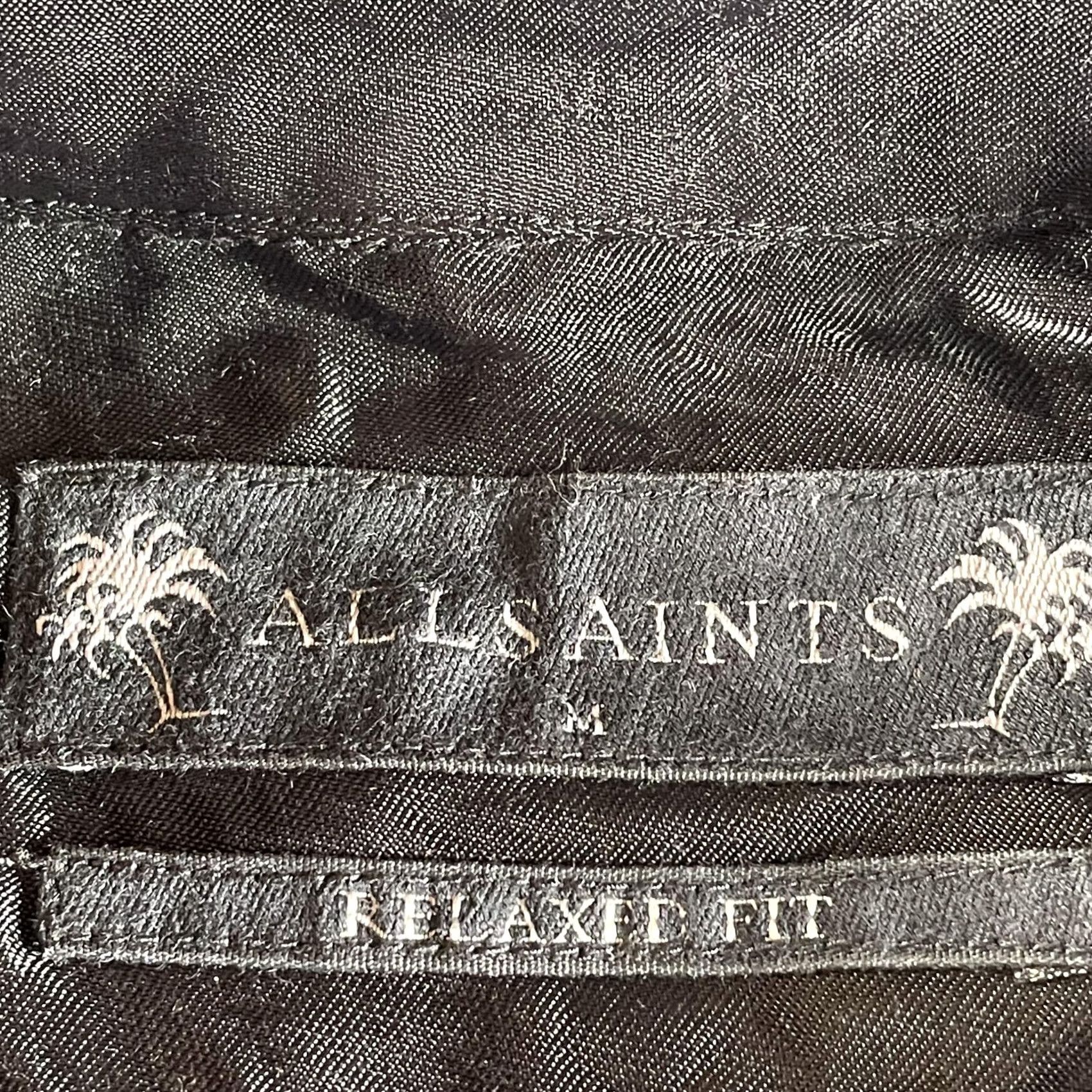 Allsaints VINTAGE AllSaints Shirt Mens Medium Black Aquila SS Relaxed Fit Eagle Embroidered Size US M / EU 48-50 / 2 - 3 Thumbnail