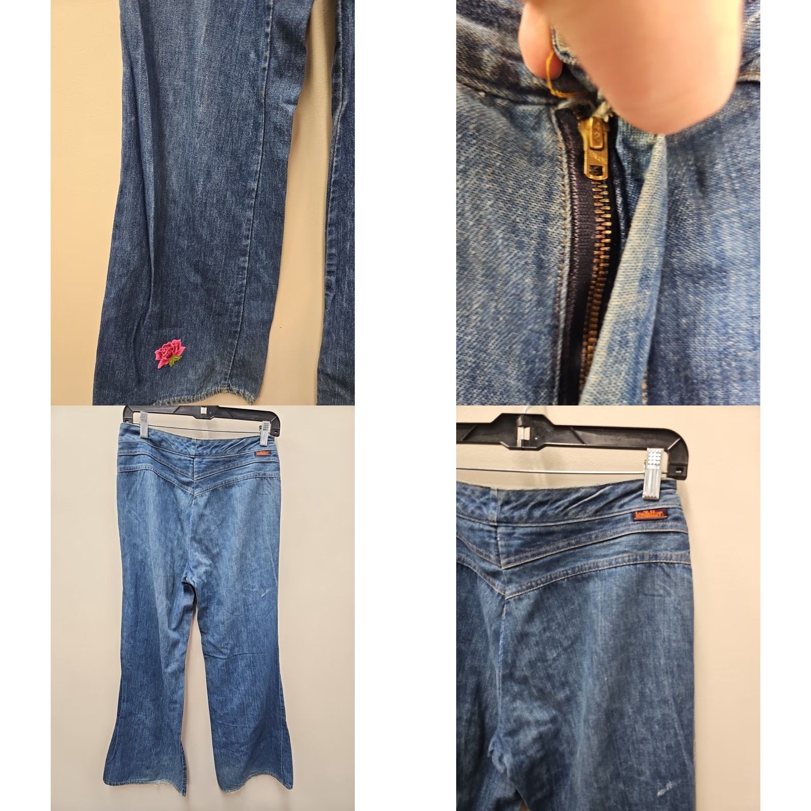 Vintage VINTAGE Landlubber Boho Hippie Patch Jeans - size 11 - Waist 30x32 Size 30" / US 8 / IT 44 - 8 Thumbnail