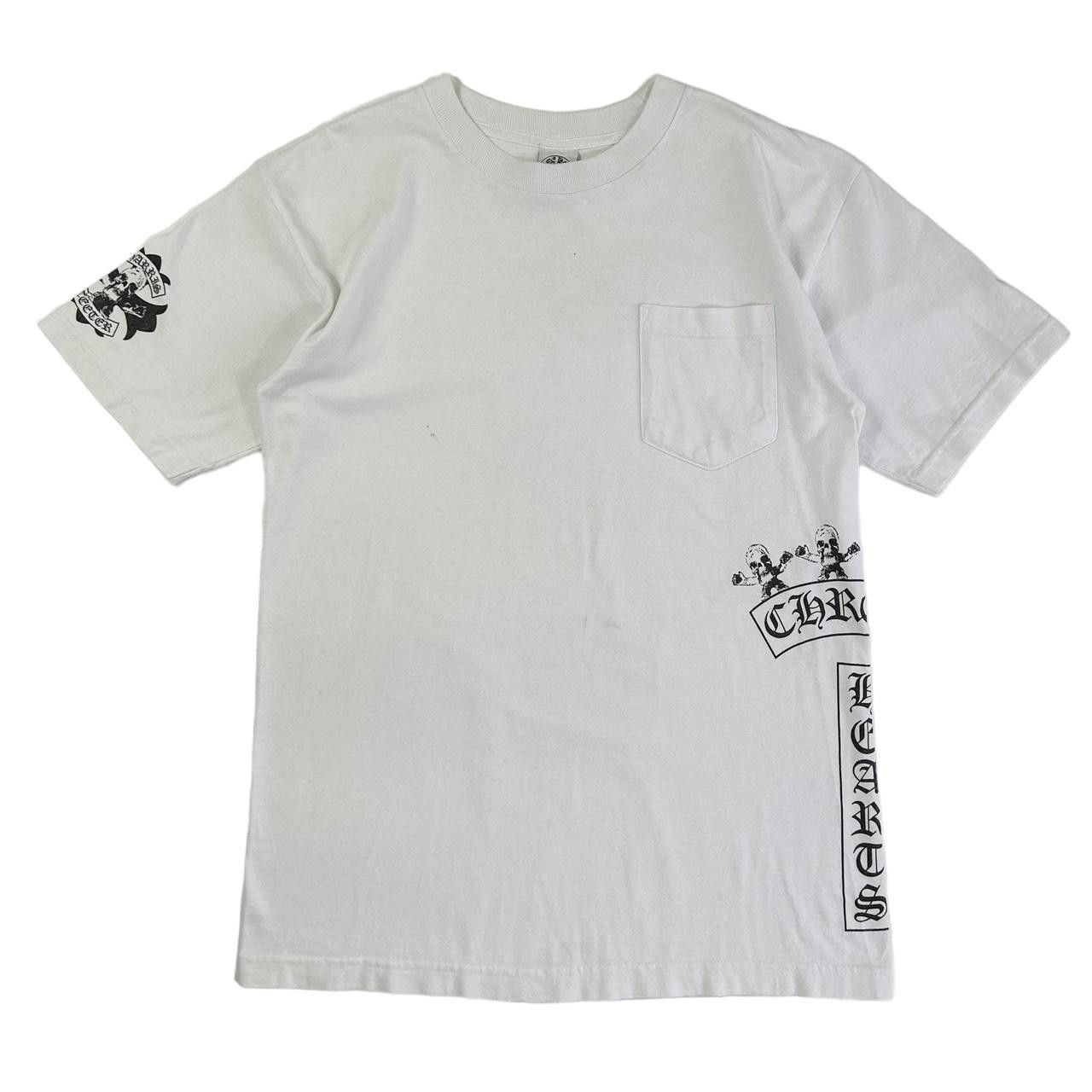 image of Chrome Hearts Foti Cross T-Shirt in White, Men's (Size Medium)