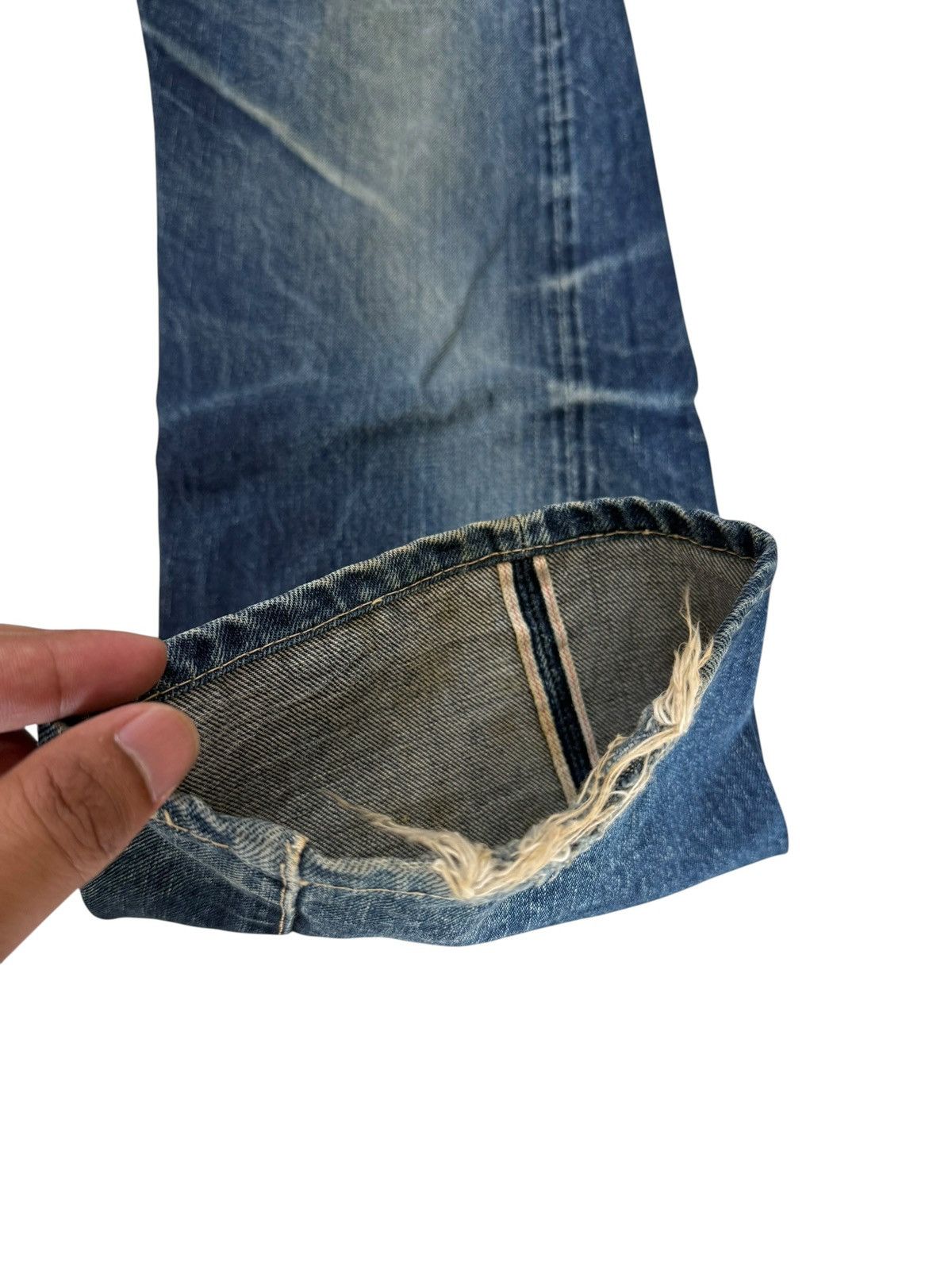 Japanese Brand DENIM PORKY’S JAPAN REDLINE SELVEDGE DISTRESSED JEANS Size US 27 - 10 Thumbnail