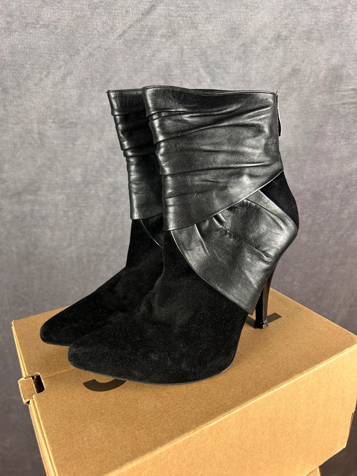 Faith Connexion Faith solo by el dantee heels boots black suede leather Size US 7 / IT 37 - 1 Thumbnail