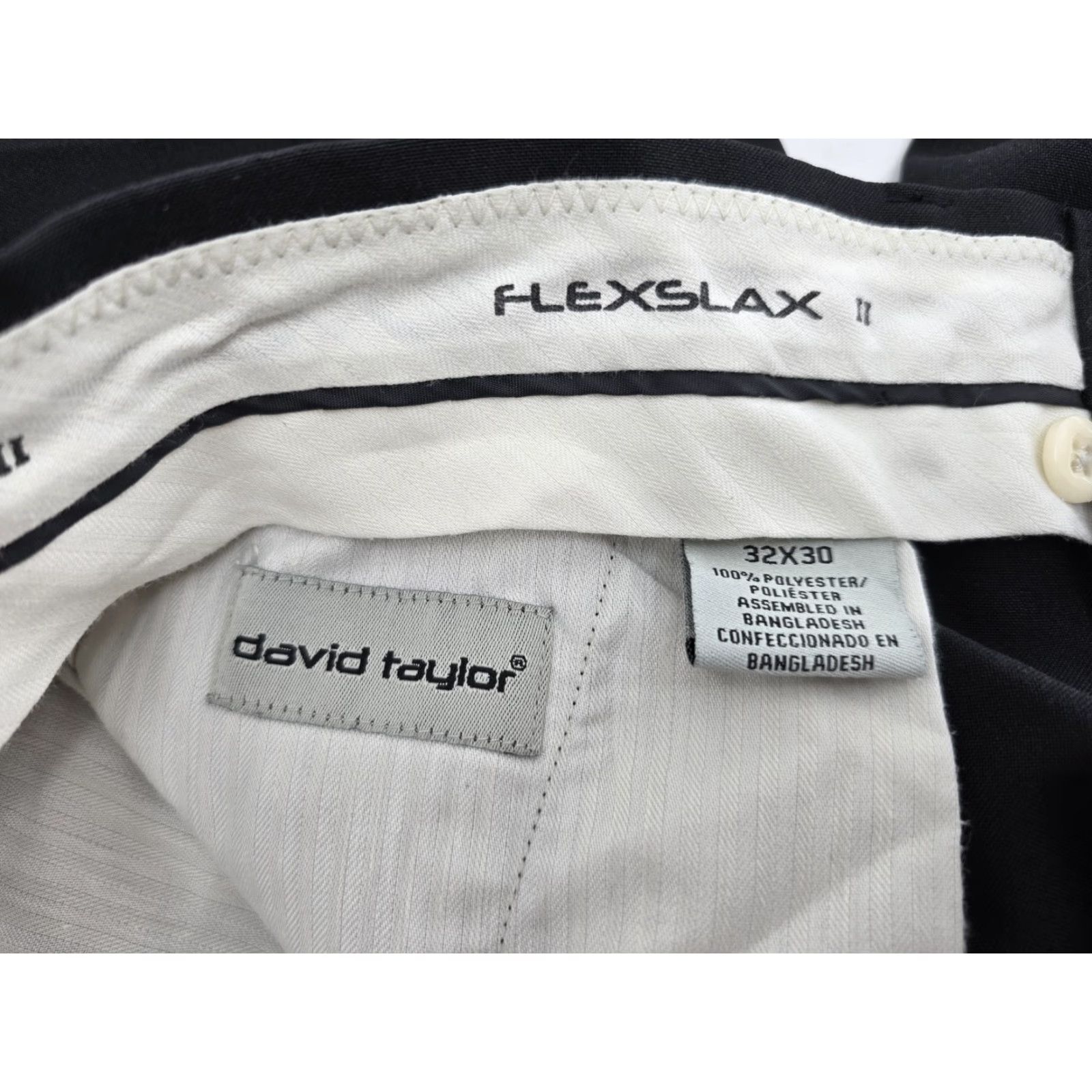 Vintage David Taylor Men’s Dress Pants - Black - Size 32x30 - Regular - Polyester - 30 Inseam - Solid - Pants - Thanks for viewing Size US 32 / EU 48 - 3 Thumbnail