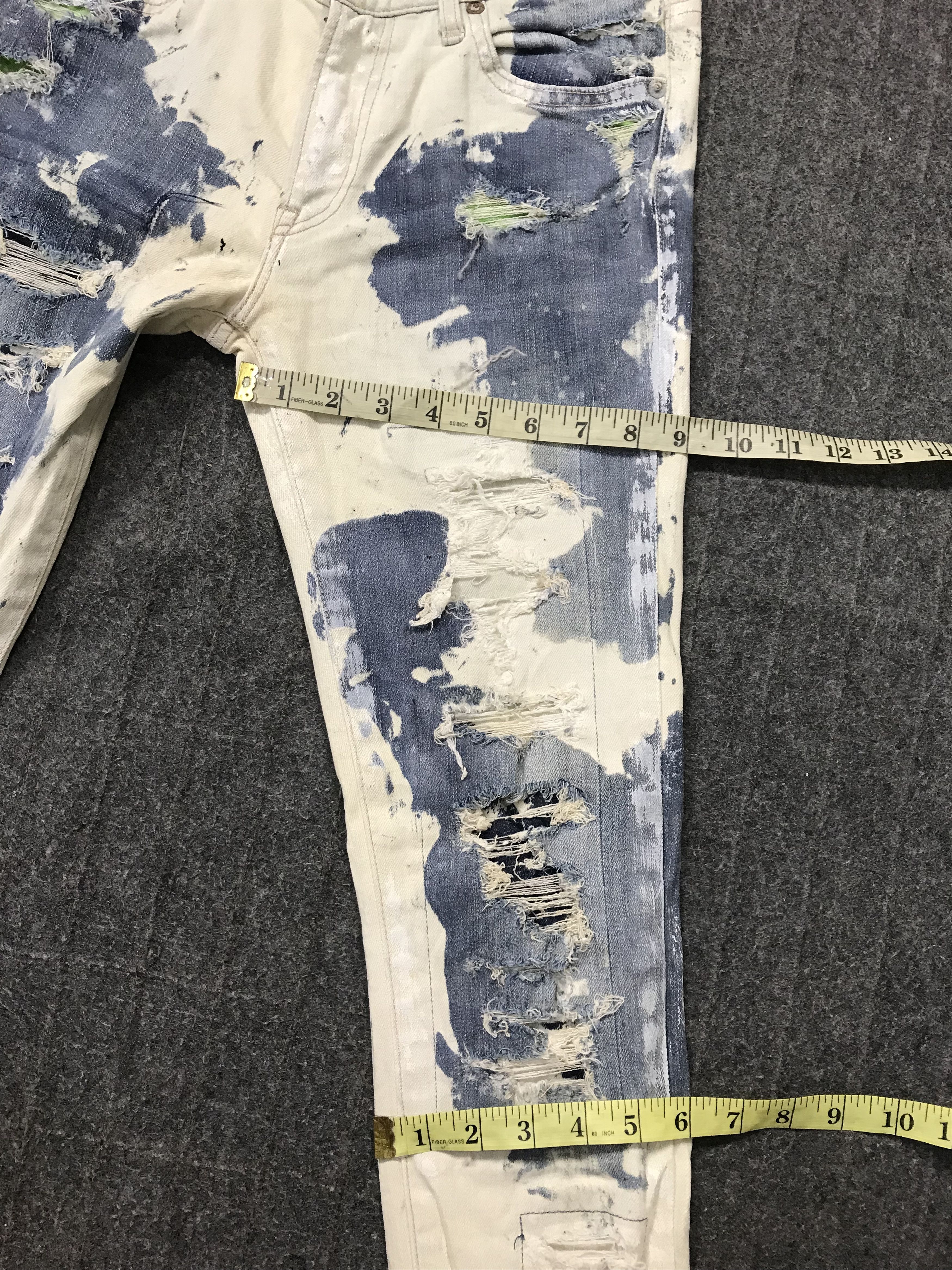 Japanese Brand Raison De Realitas Acid Wash Denim Indigo Pant Size US 26 / EU 42 - 13 Thumbnail