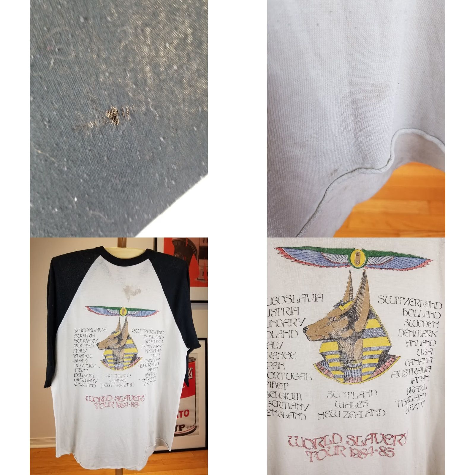 Vintage VINTAGE IRON MAIDEN POWERSLAVE WORLD SLAVERS ROUR T-SHIRT JERTSEY XLARGE WHITE/BLACK 90s Mens Size US XL / EU 56 / 4 - 8 Thumbnail