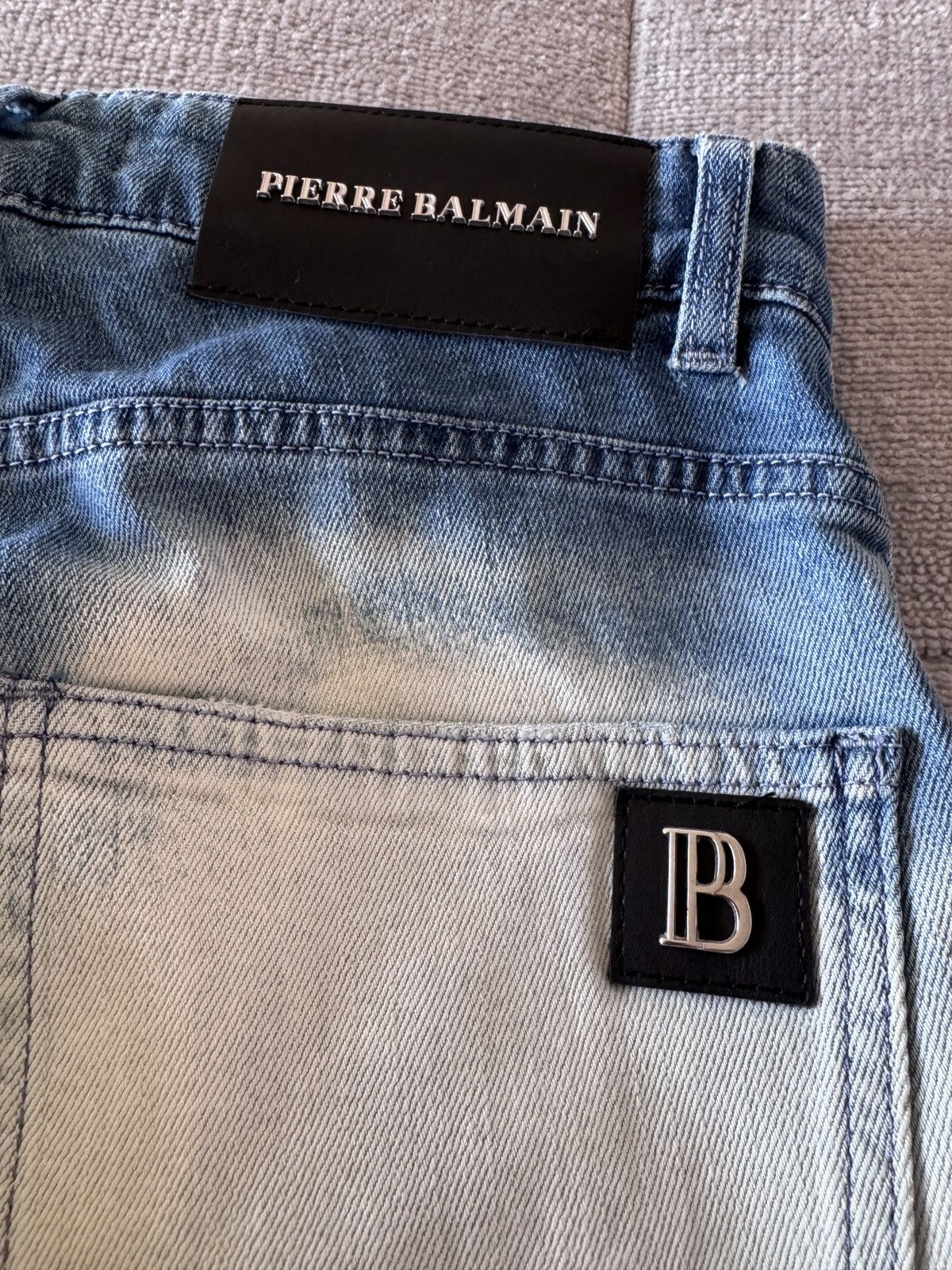 Pierre Balmain Pierre Balmain „Bleached Biker Jeans“ Size US 29 - 3 Thumbnail