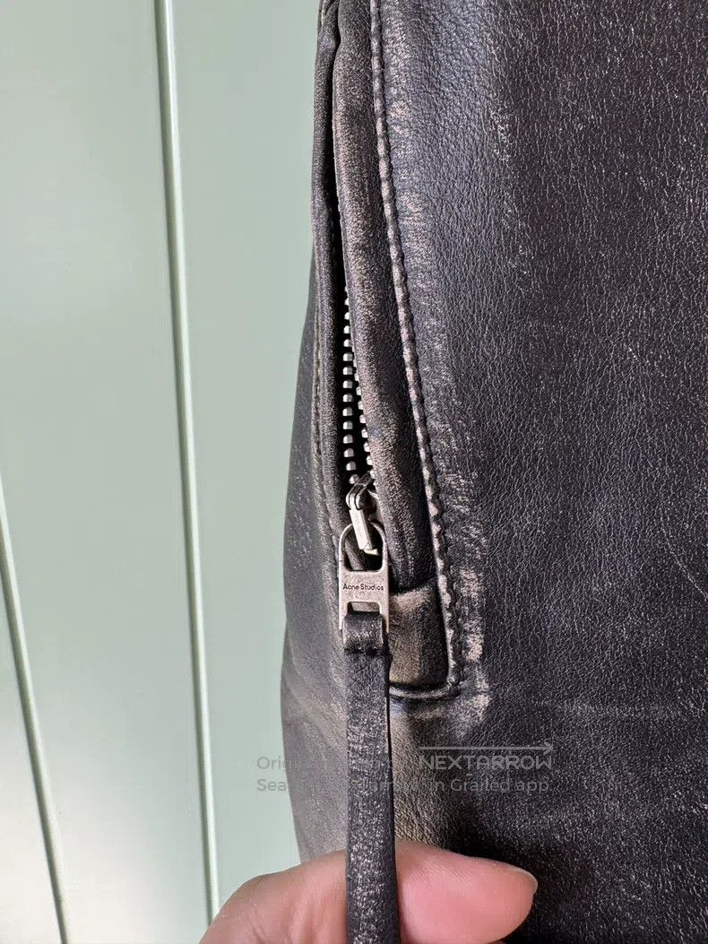 Acne Studios Acne Studios Distressed Leather Jacket, black, 100% cowhid Size XXS / US 00 / IT 34 - 8 Thumbnail
