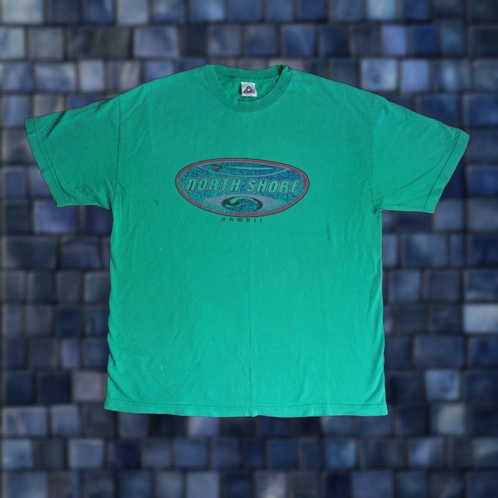 AAA VINTAGE AAA North Shore Maui Hawaii Surf Faded Green Tee T-Shirt XL Men Short Sleeve Crew Neck Graphic Print Size US XL / EU 56 / 4 - 1 Thumbnail