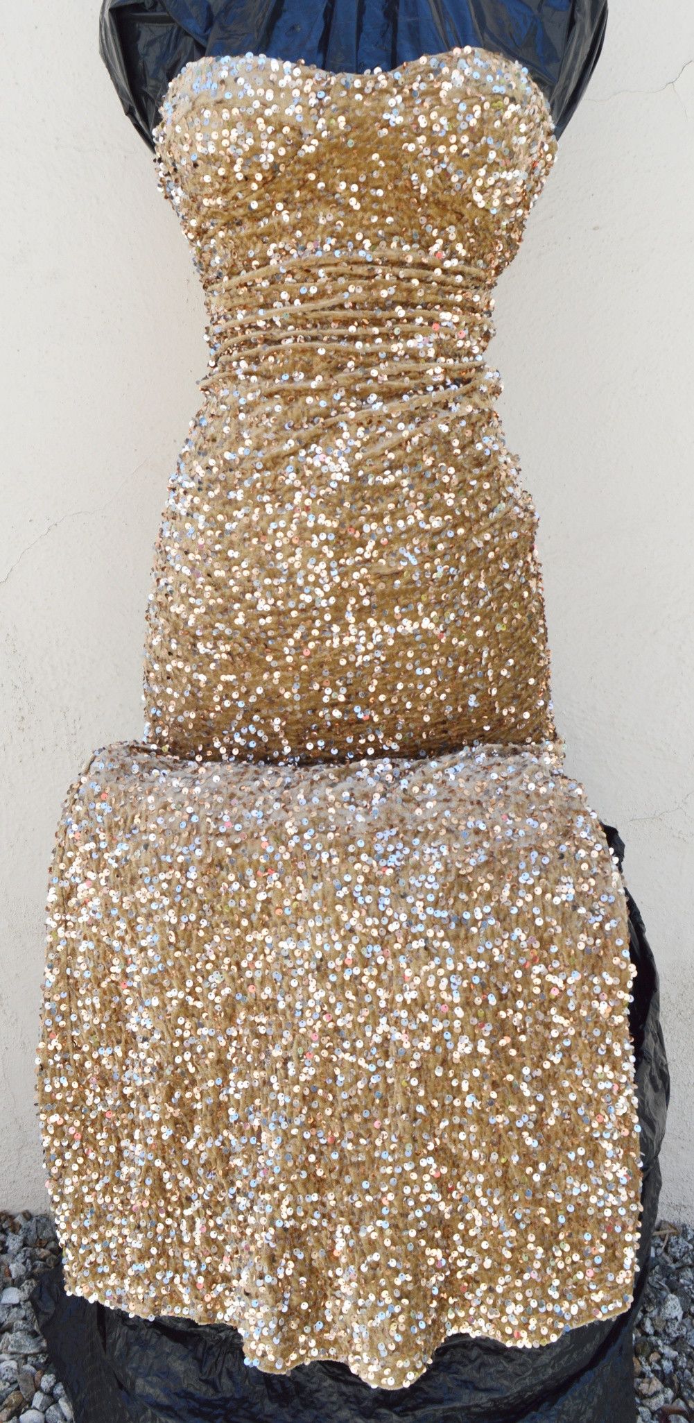 Other LONG MAXI DRESS SEQUIN / GLITTER STRAPLESS STRETCH LINED Size XS / US 0-2 / IT 36-38 - 3 Thumbnail