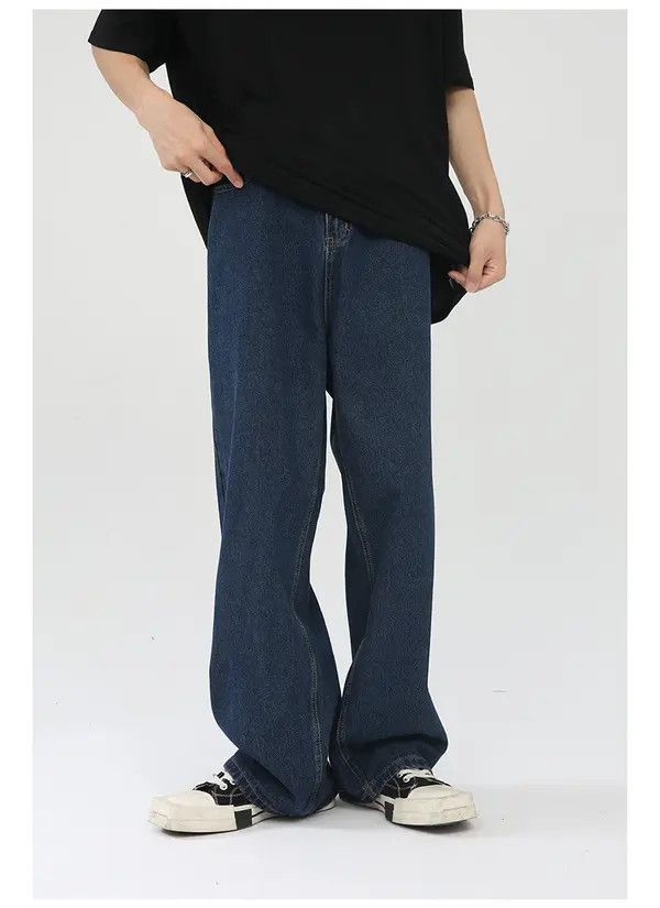Japanese Brand Dark blue Japanese retro loose casual washed straight jeans Size US 32 / EU 48 - 5 Thumbnail