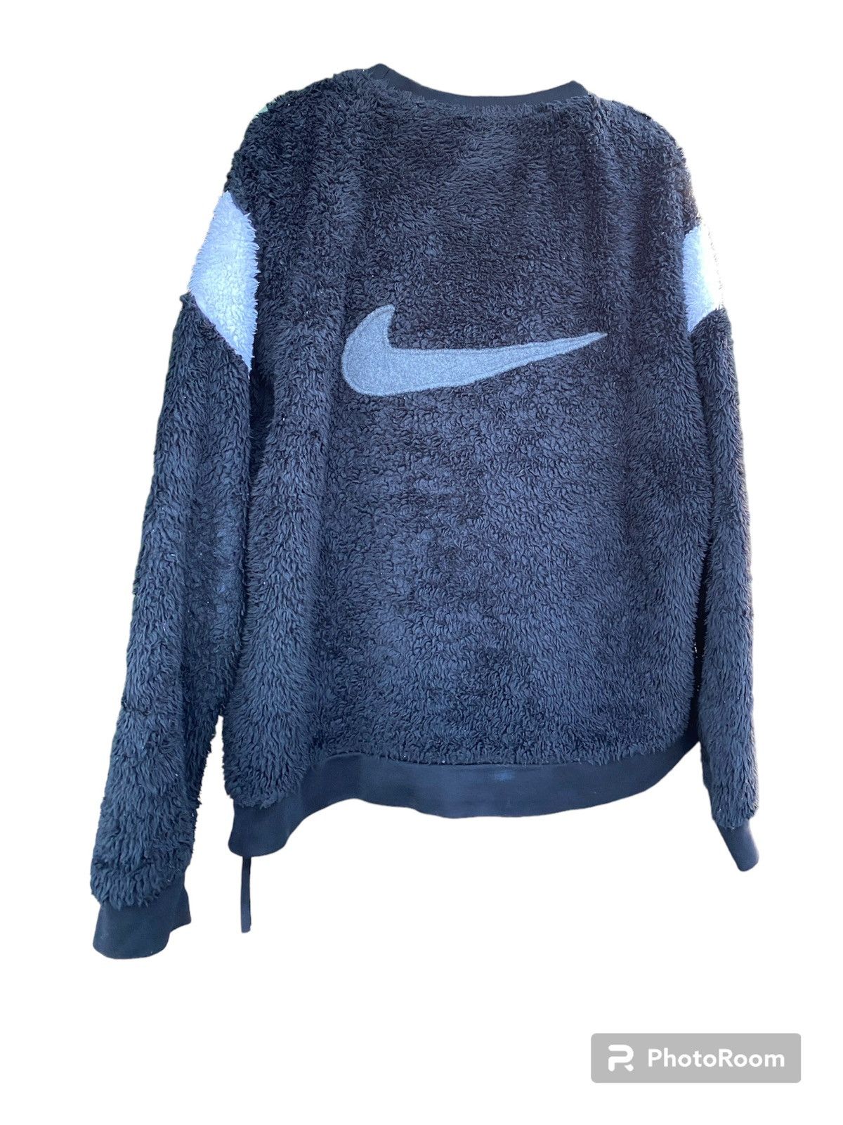 Nike 🔥 Reworked 🔥 NIKE AIR SHERPA PULLOVER BLACK WHITE Size US M / EU 48-50 / 2 - 2 Thumbnail