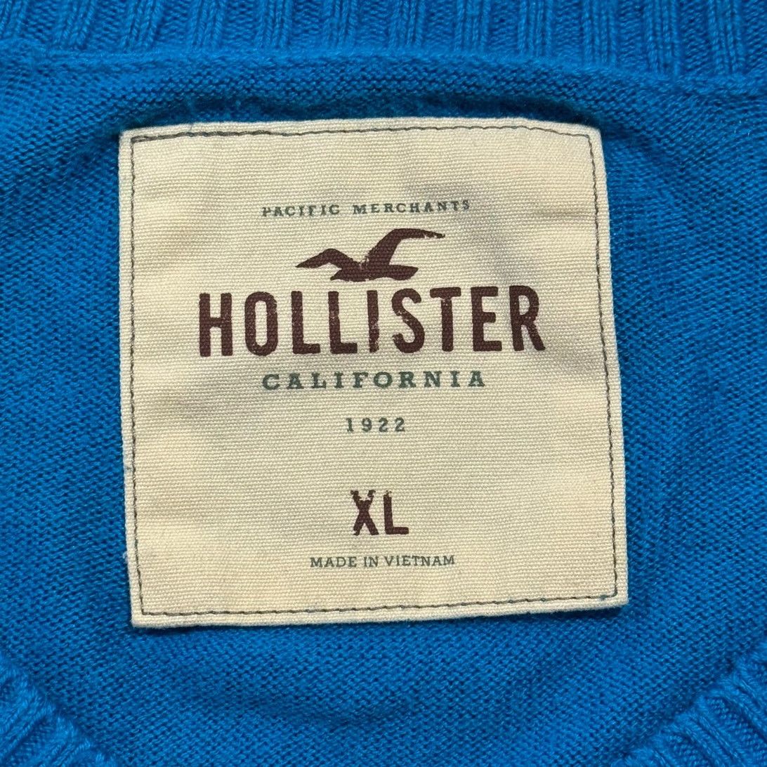 Hollister Hollister Mens Sweater Y2K Preppy V Neck Minimalist Blue XL Size US XL / EU 56 / 4 - 3 Thumbnail
