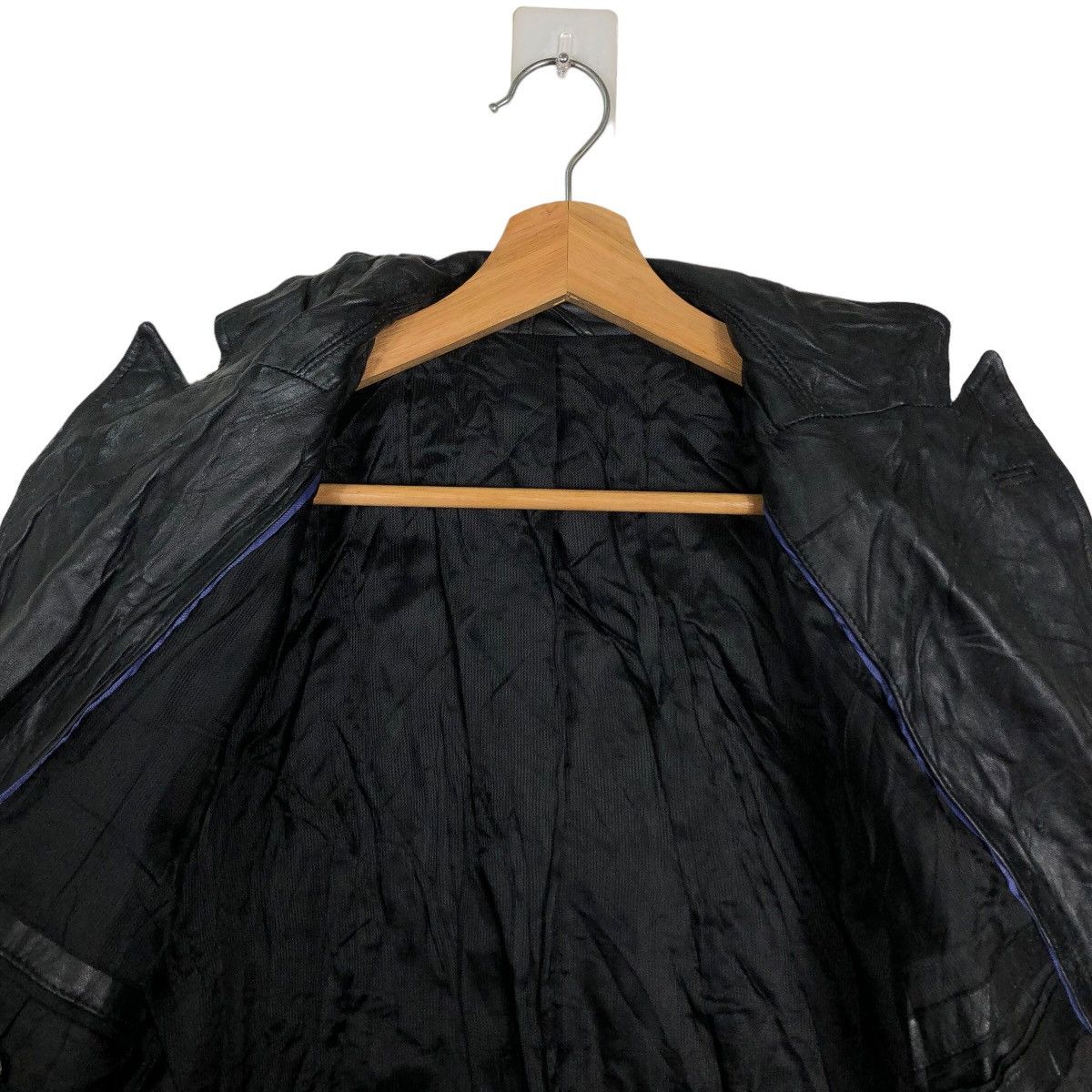 Issey Miyake 🔥Rare Licorice Genuine Leather Jacket Issey Miyake Size US L / EU 52-54 / 3 - 11 Thumbnail