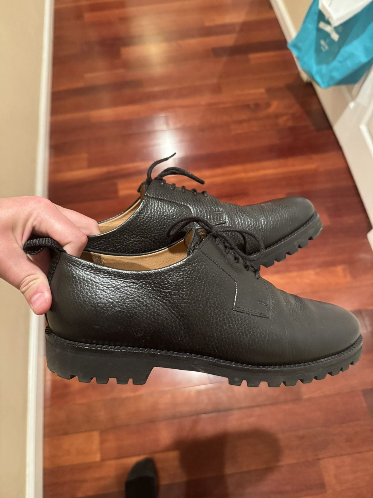 image of Etq Amsterdam Full Grain Leather Shoes in Black, Men's (Size 10)