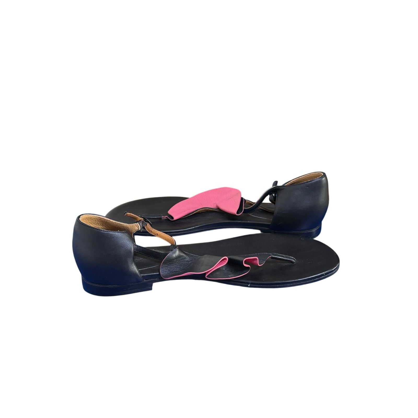 Balenciaga Balenciaga Women's Black Leather Sandals Size US 9.5 / IT 39.5 - 3 Thumbnail