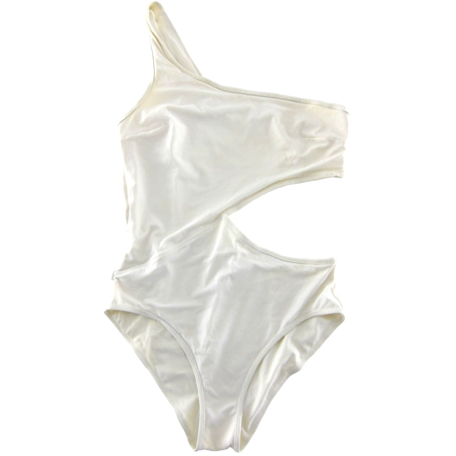 Solid & Striped Solid & Striped Ivory One Shoulder Open Stomach One Piece Swimsuit Large Size ONE SIZE - 5 Thumbnail