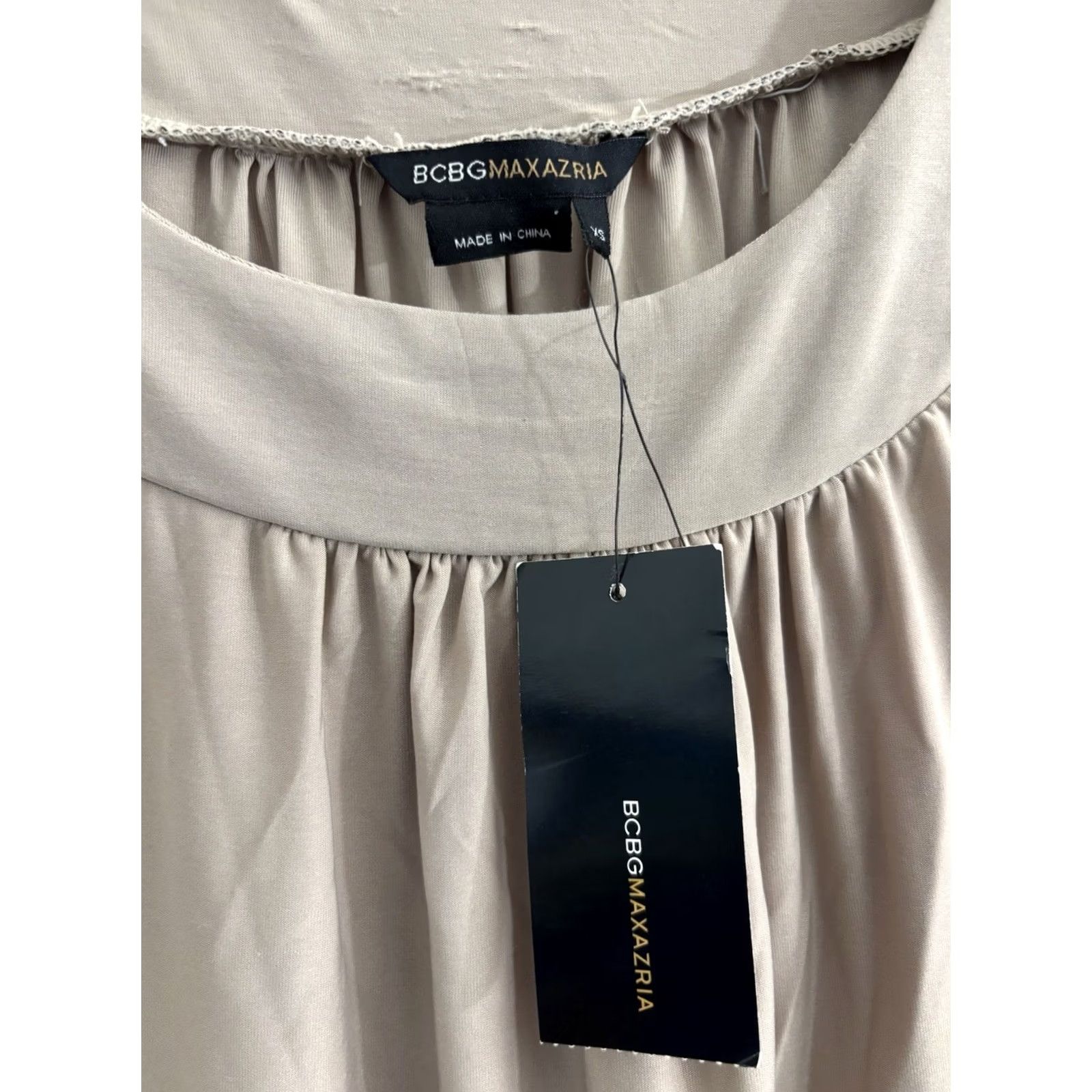 Bcbgmaxazria BCBGMAXAZRIA Beige Cap Sleeve Mini Dress Belted Pullover Stretchy Size XS Size XS / US 0-2 / IT 36-38 - 5 Thumbnail