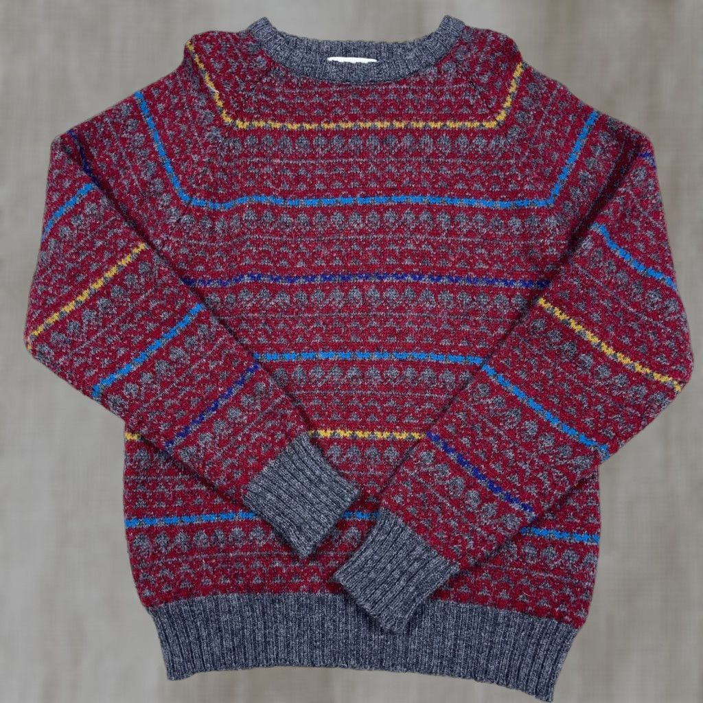 McGregor VINTAGE McGregor Sweater Geometric Knit Wool Red Mens Medium Crew Neck 90s Classic Logo Geometric Pattern 90s Mens Size US M / EU 48-50 / 2 - 1 Thumbnail