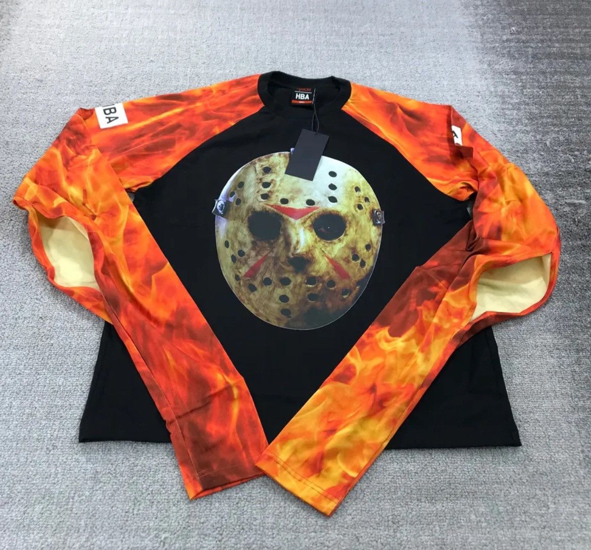 Pre-owned Hood By Air X Freddy Vs Jason Flames Longsleeve In Multicolor