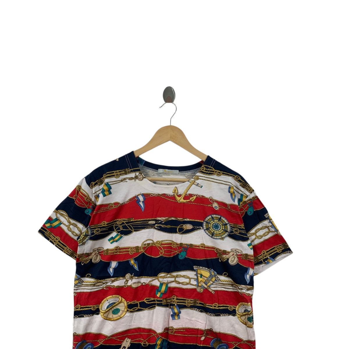 Aquascutum Vintage AQUASCUTUM LONDON BAROQUE Nautical AOP Tee Shirt Top Size M / US 6-8 / IT 42-44 - 2 Thumbnail