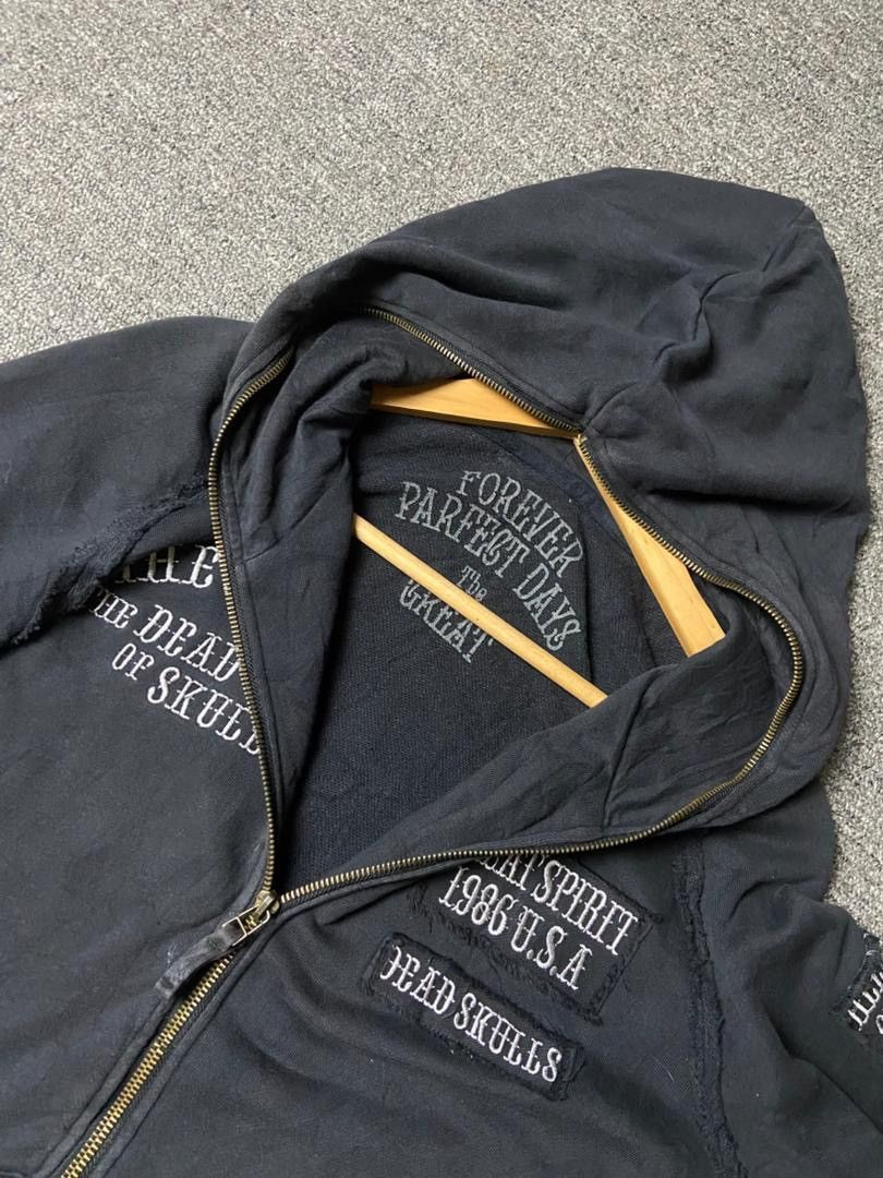 Japanese Brand Dead Skulls Embroidered Full Zip Sweater Jacket (176) Size US XS / EU 42 / 0 - 5 Thumbnail
