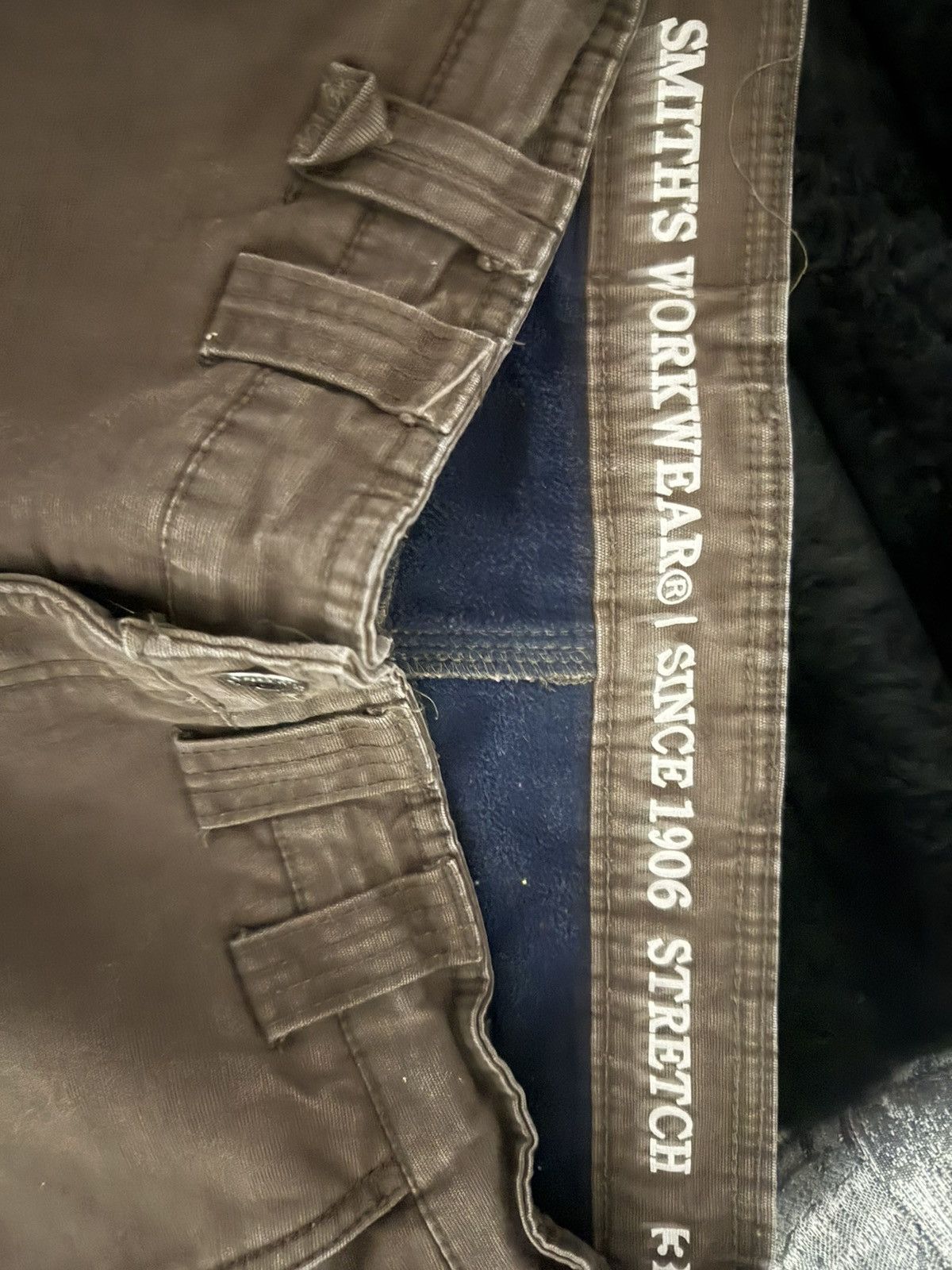 Smith's American Smith’s Workwear Fleece Lined Canvas Cargo Brown Pants 34x30 Size US 34 / EU 50 - 6 Thumbnail