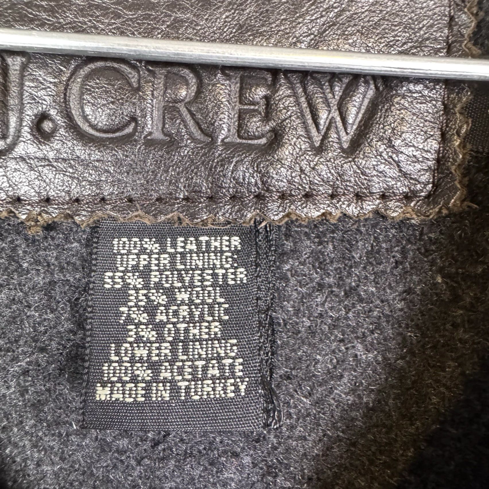J.Crew VINTAGE J. Crew Leather Jacket Overcoat Mens L Chore Barn Coat Wool Lined Dark Brown Size US L / EU 52-54 / 3 - 5 Thumbnail