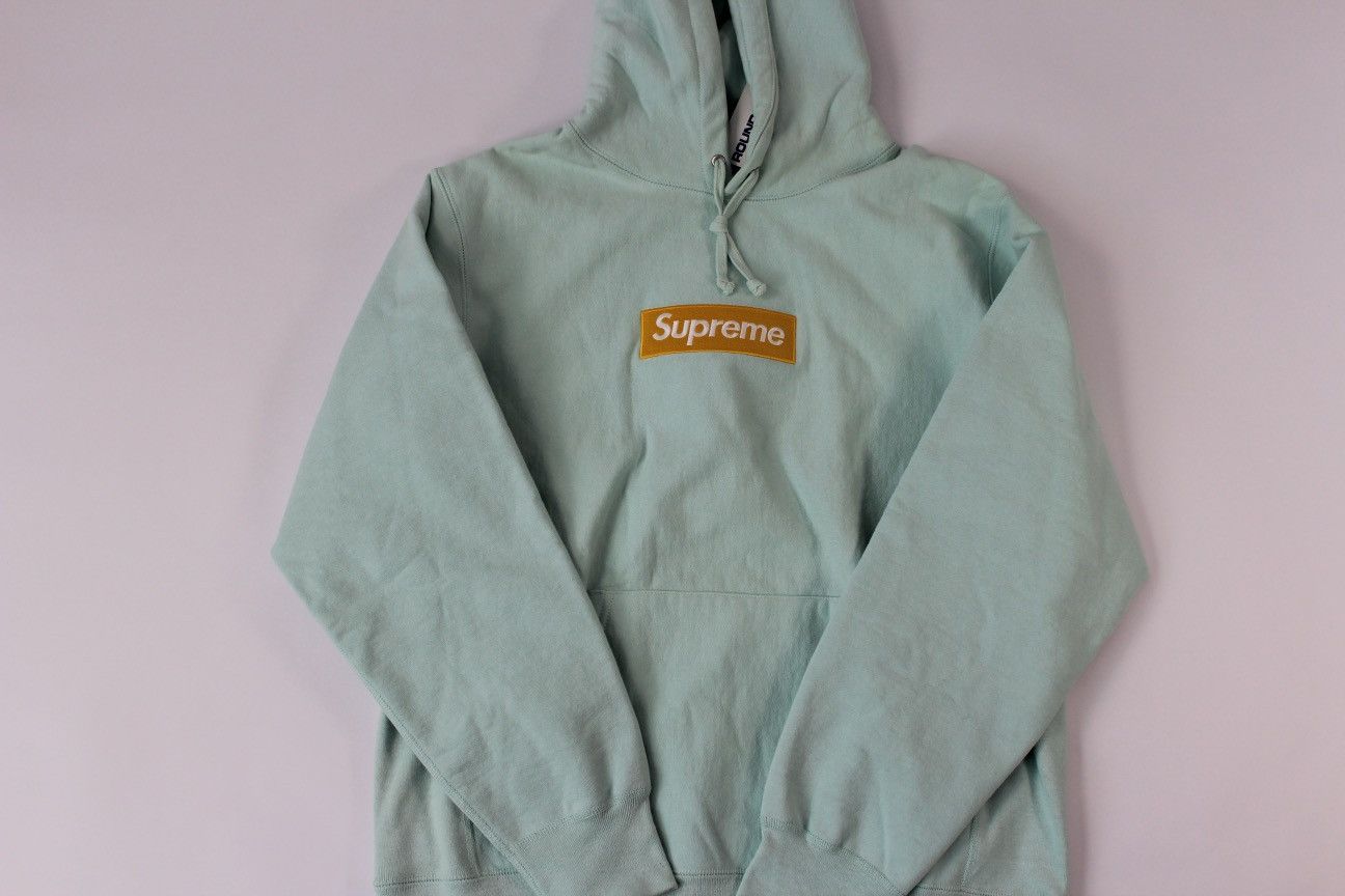 Supreme Supreme Box Logo Hooded Sweatshirt 'Ice Blue' Size US L / EU 52-54 / 3 - 1 Thumbnail