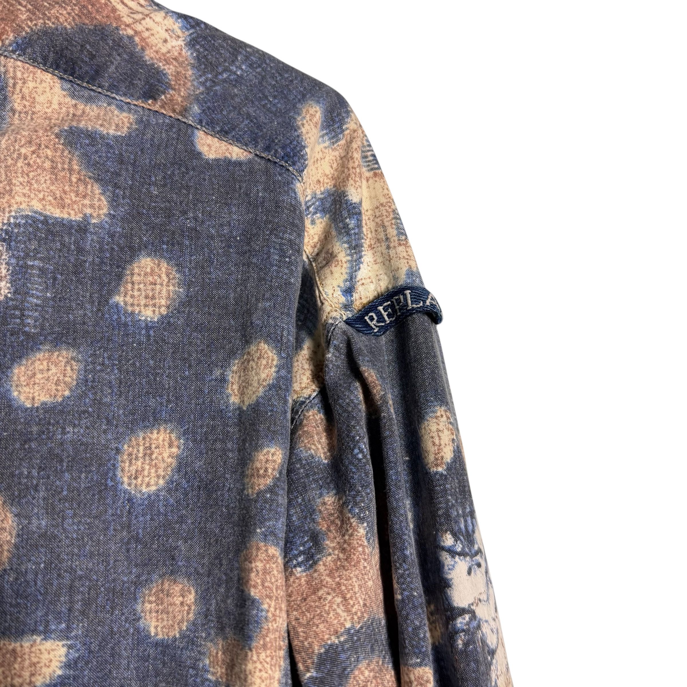 Replay 🔥RARE🔥Vintage 90s Replay Abstract L/Sleeve Button Up Shirt Size US XXL / EU 58 / 5 - 3 Thumbnail