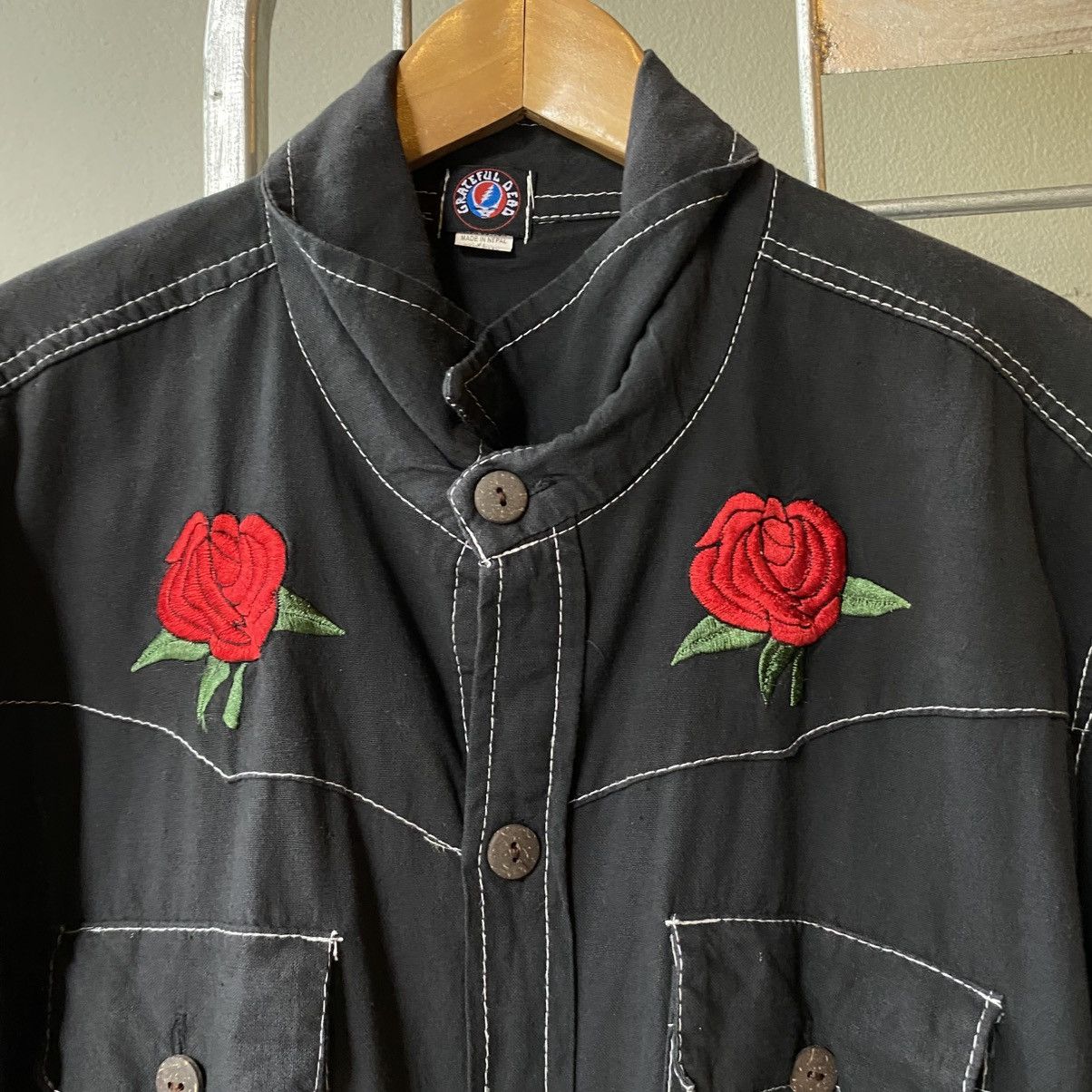 Grateful Dead GRATEFUL DEAD Black Rose Embroidered Western Shirt Size US XL / EU 56 / 4 - 5 Thumbnail