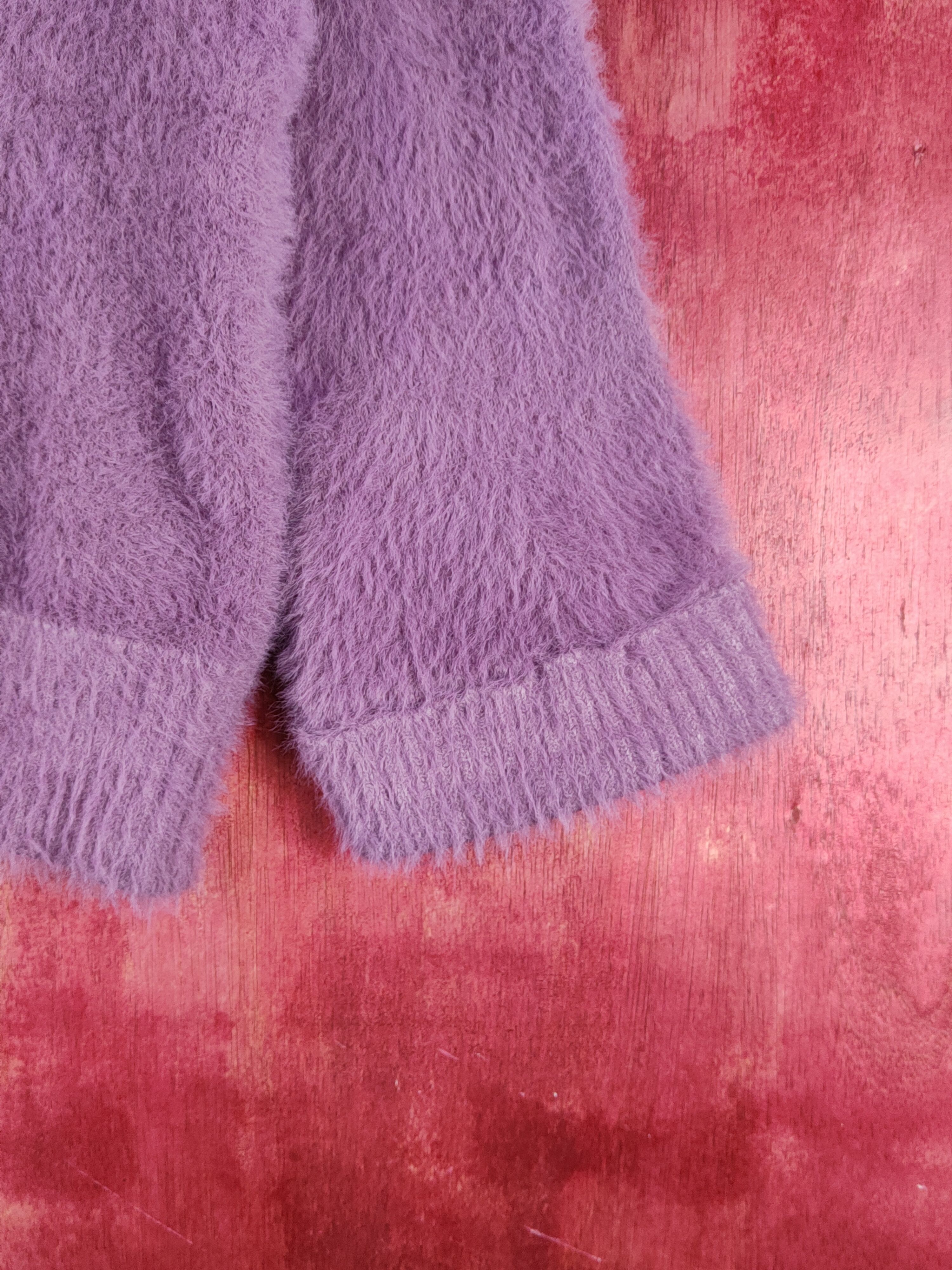 Homespun Knitwear Japanese Brand Purple Shag Shaggy Fur Mohair Knitwear #S2096 Size XS / US 0-2 / IT 36-38 - 6 Thumbnail