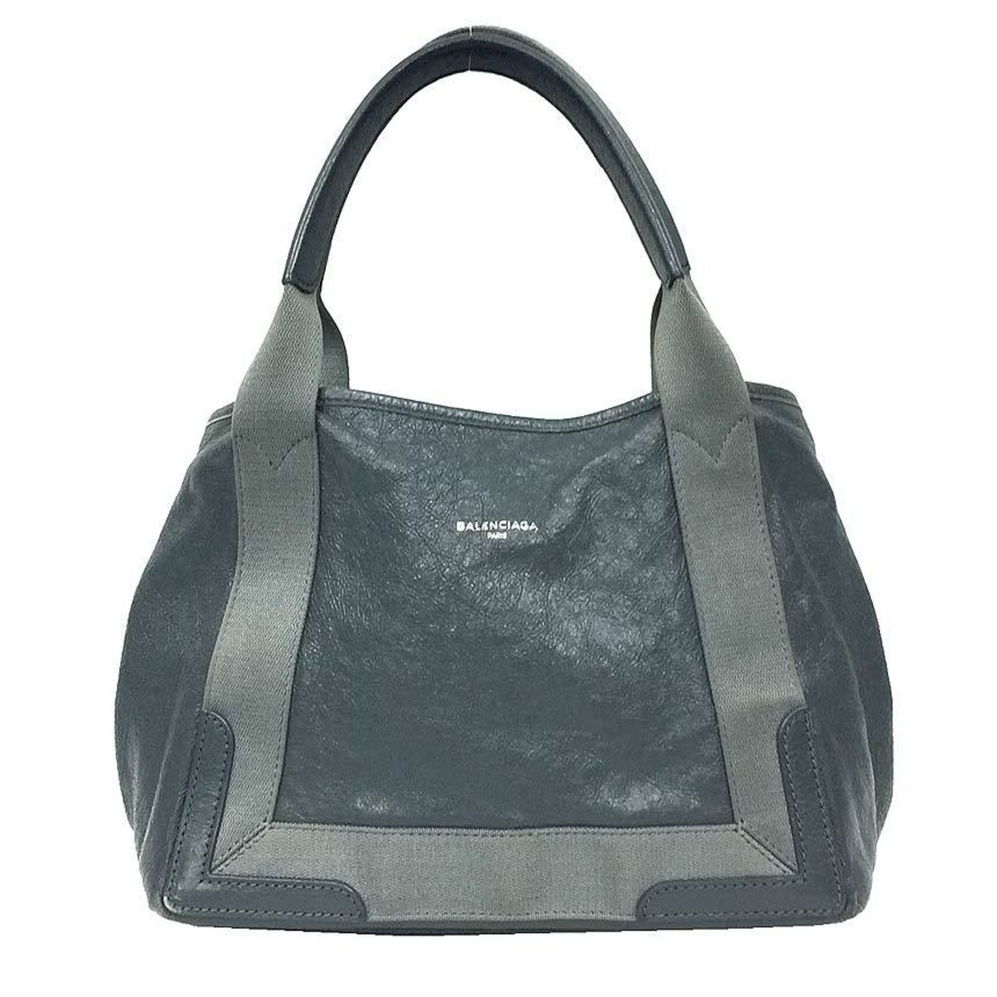 Balenciaga Tote Bag Cabas S 542017 Lambskin Leather Grey Aq11497, Women's