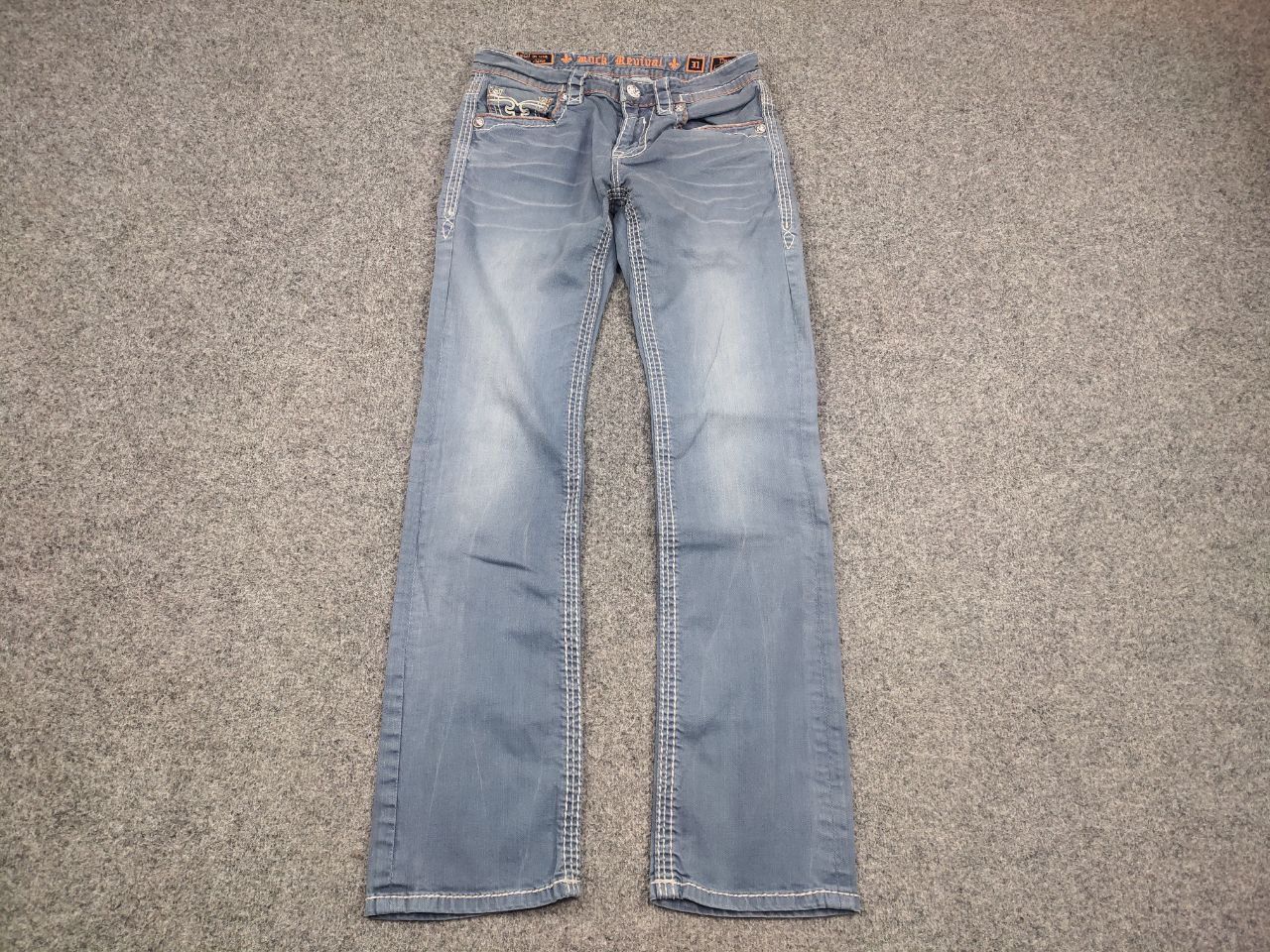 Rock Revival Vintage Rock Revival Embroidered Logo Faded denim Jeans Y2K Size US 31 - 3 Thumbnail