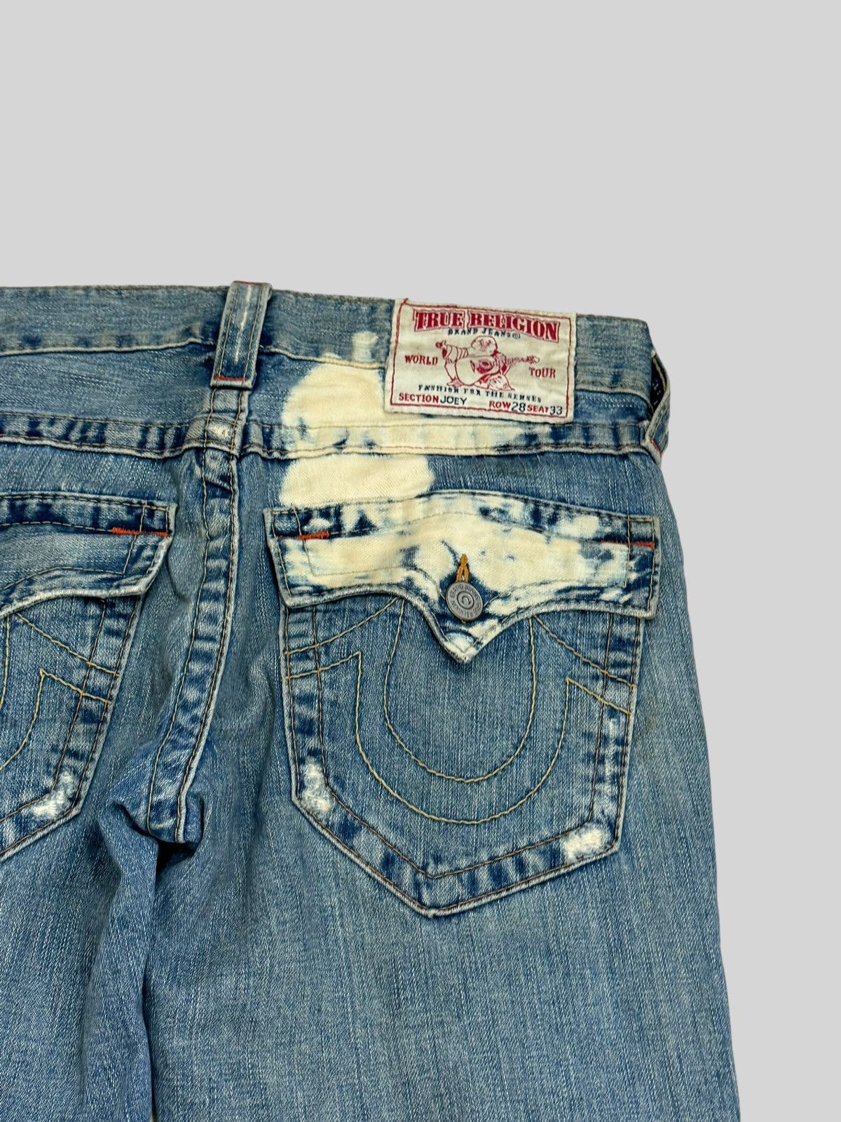 True Religion Vintage Flared TRUE RELIGION Distressed Acid Wash Denim Size US 31 - 12 Thumbnail