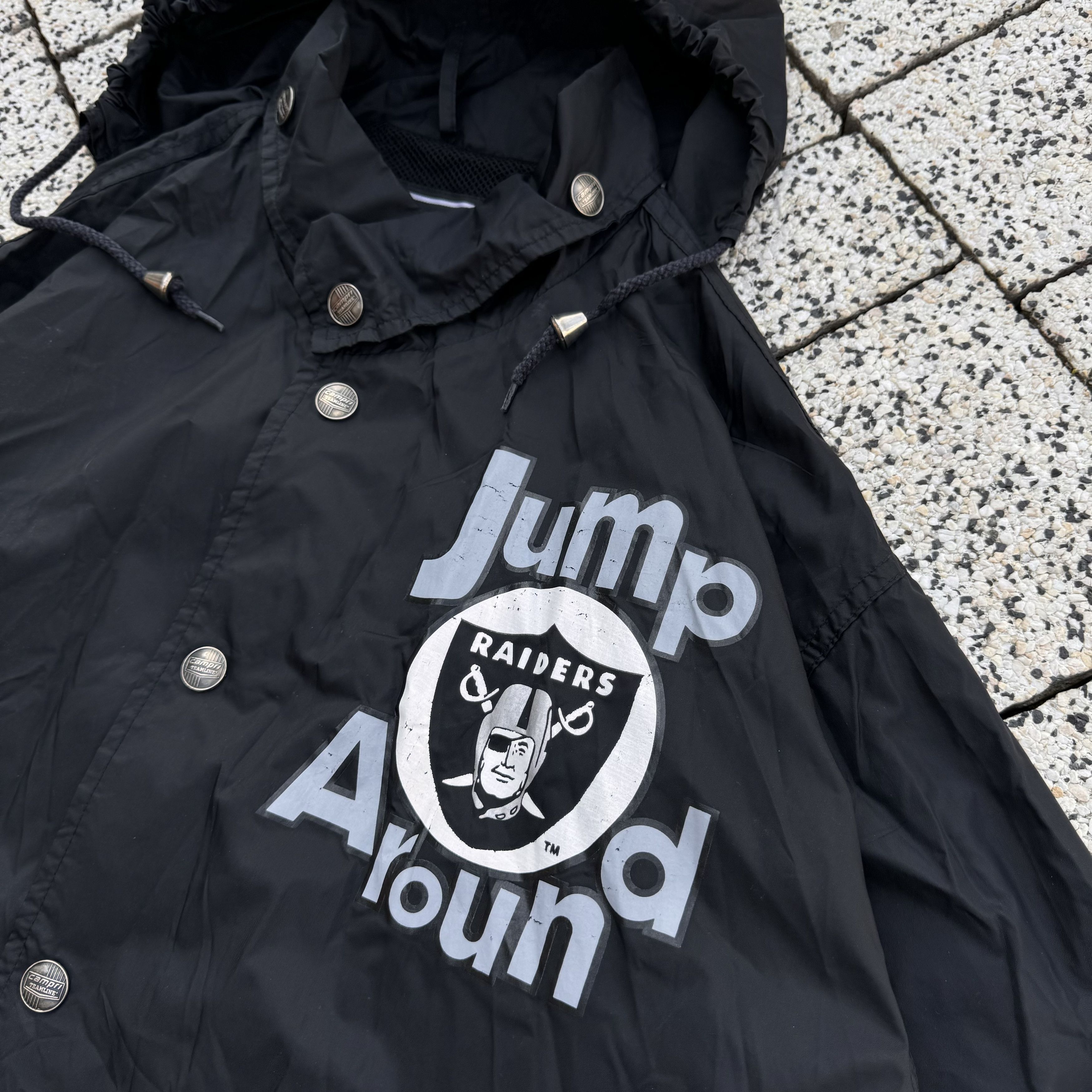 NFL × Vintage RARE RAIDERS NFL NYLON JUMP AROUND JACKET CAMPRI Size US M / EU 48-50 / 2 - 4 Thumbnail