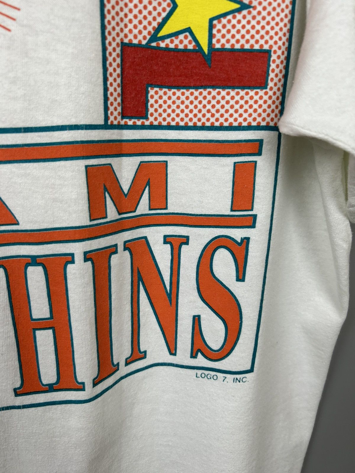 NFL Vintage 90s Miami Dolphins Nfl Team T shirt Size US XL / EU 56 / 4 - 9 Thumbnail