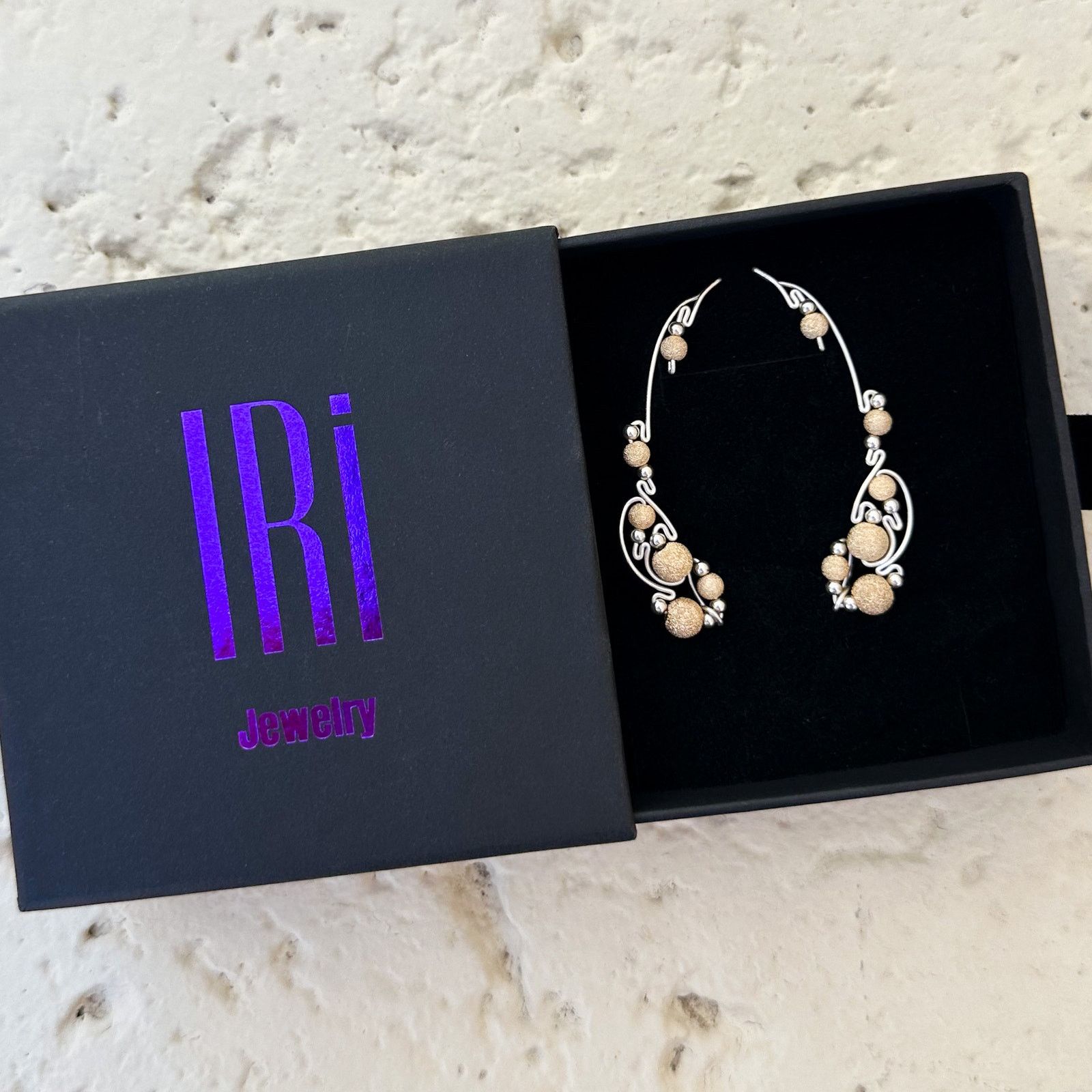 Other Vine ear climbers with gold beads - Sterling Silver 925 Size ONE SIZE - 2 Thumbnail