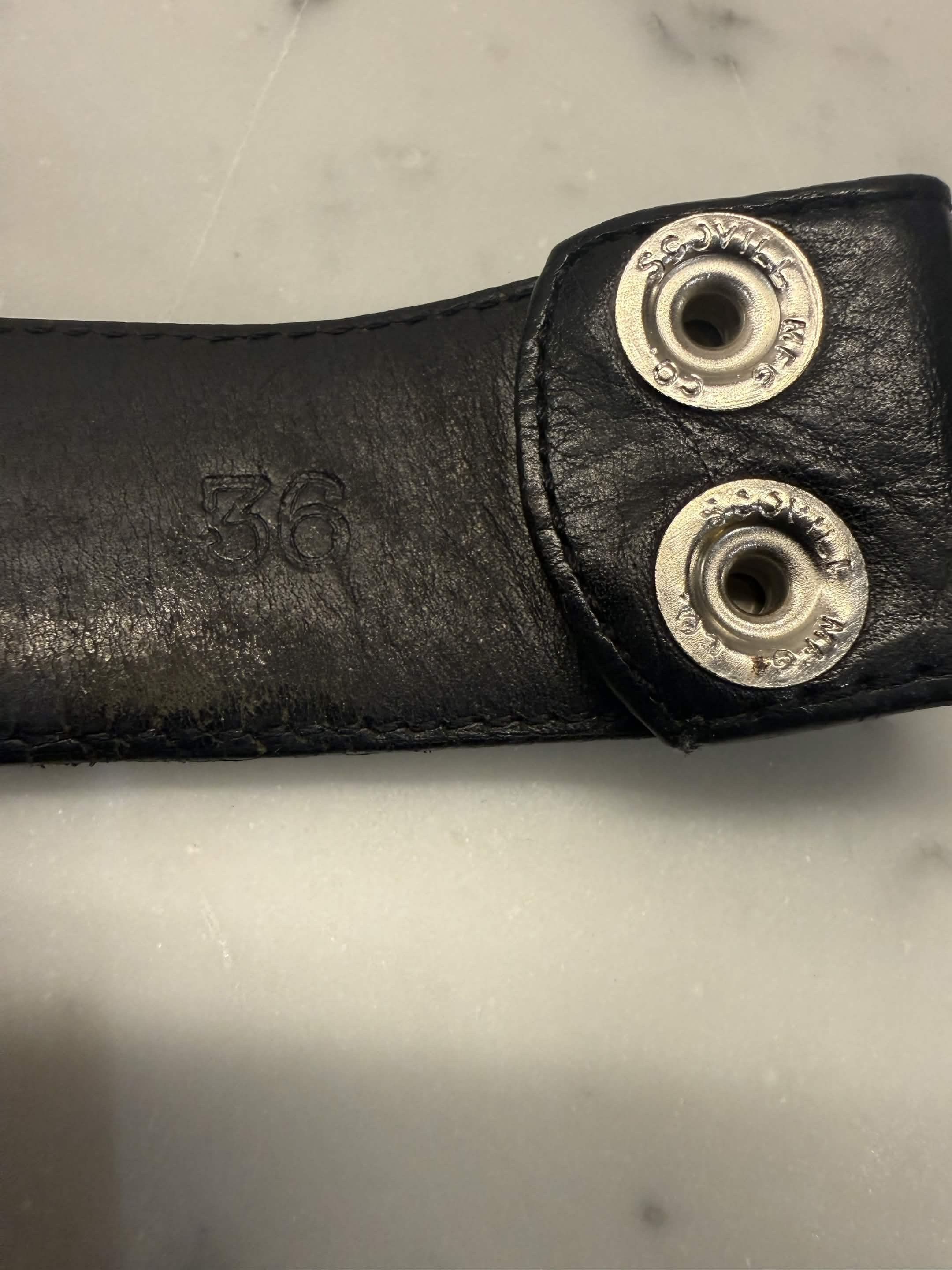 Chrome Hearts CHROME HEARTS LEATHER BELT STRAP BLACK 36 Size ONE SIZE - 5 Thumbnail