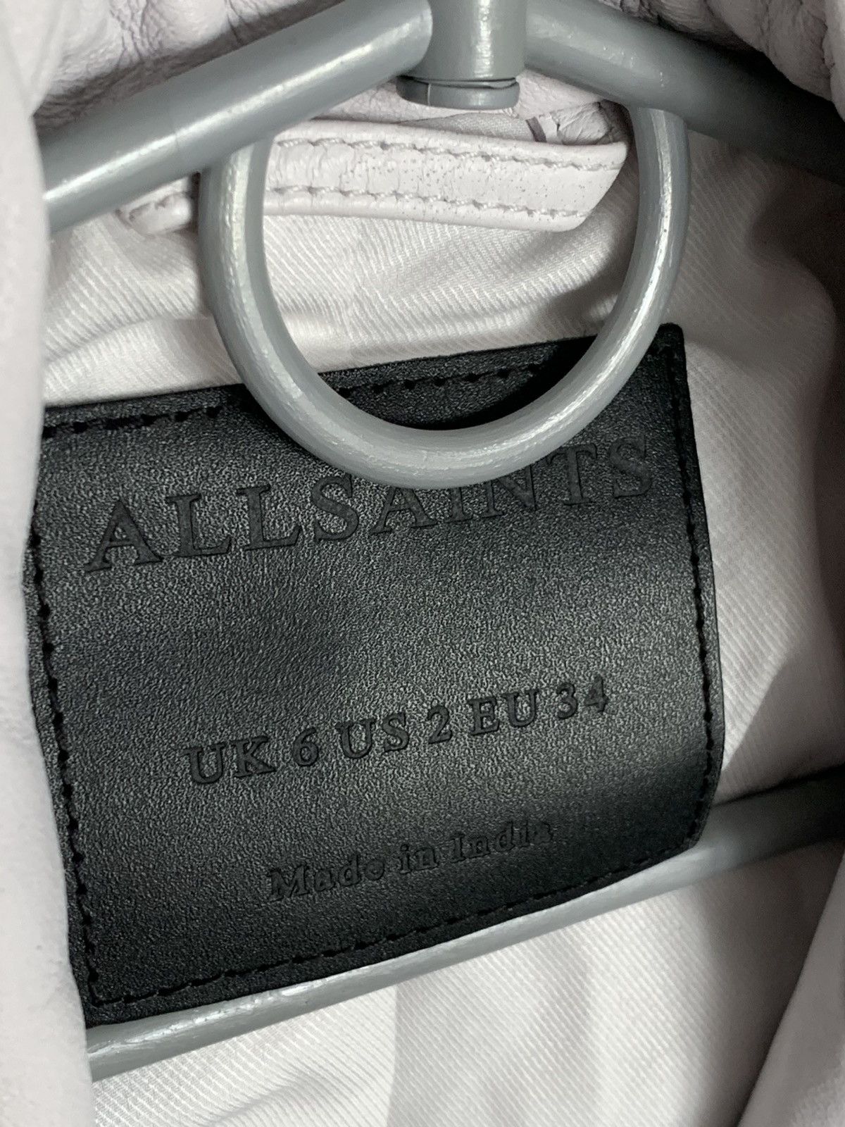Allsaints AllSaints Leather Dalby Biker Crop White Jacket sz US2/EU34 Size XS / US 0-2 / IT 36-38 - 9 Thumbnail