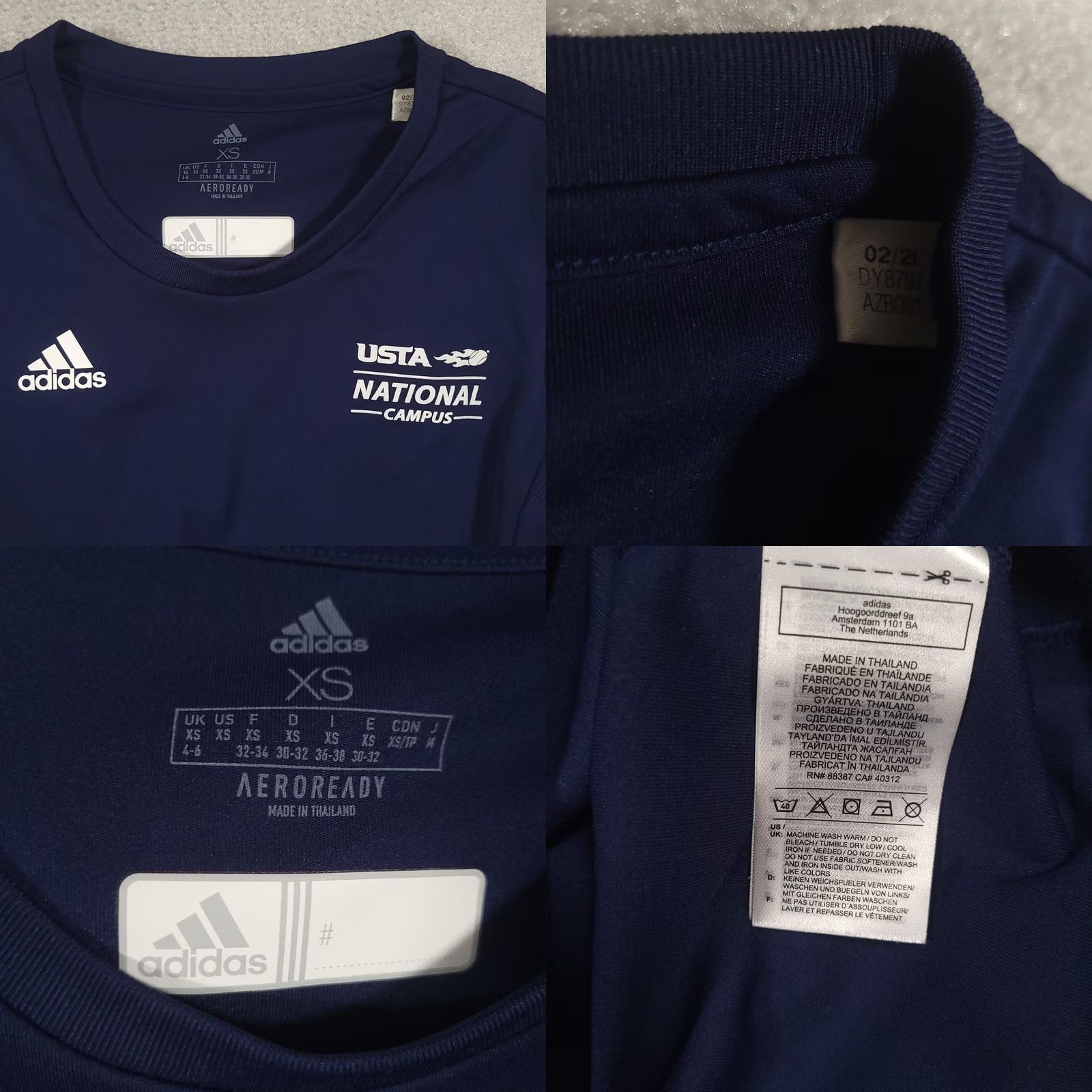 Adidas Adidas Climalite USTA Tennis Activewear Top Womens XS Blue Long Sleeve Logo Shirt Size XS / US 0-2 / IT 36-38 - 8 Thumbnail