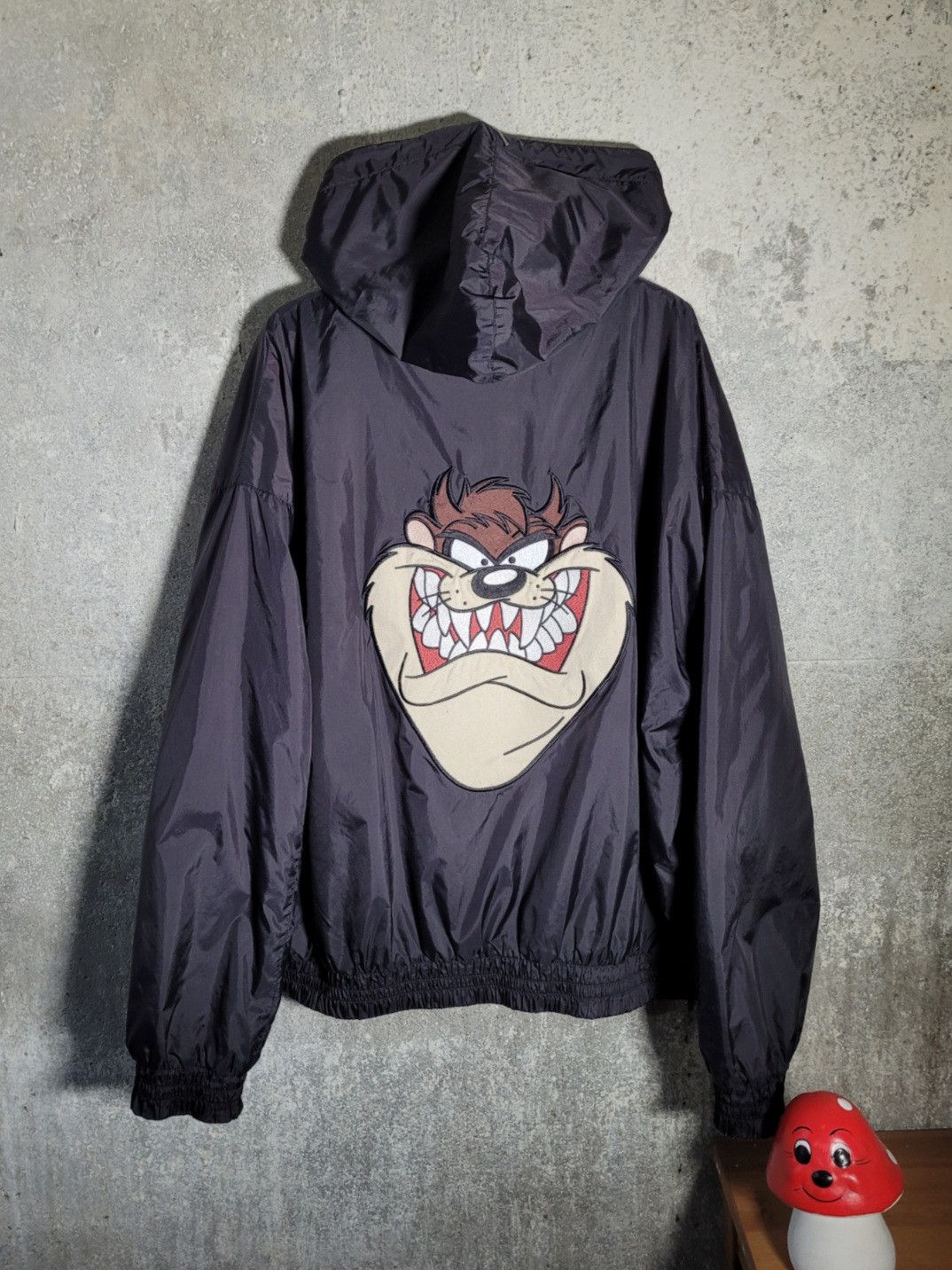 image of 2001 Reversible Tasmanian Devil Vintage Jacket in Black Grey, Men's (Size XL)