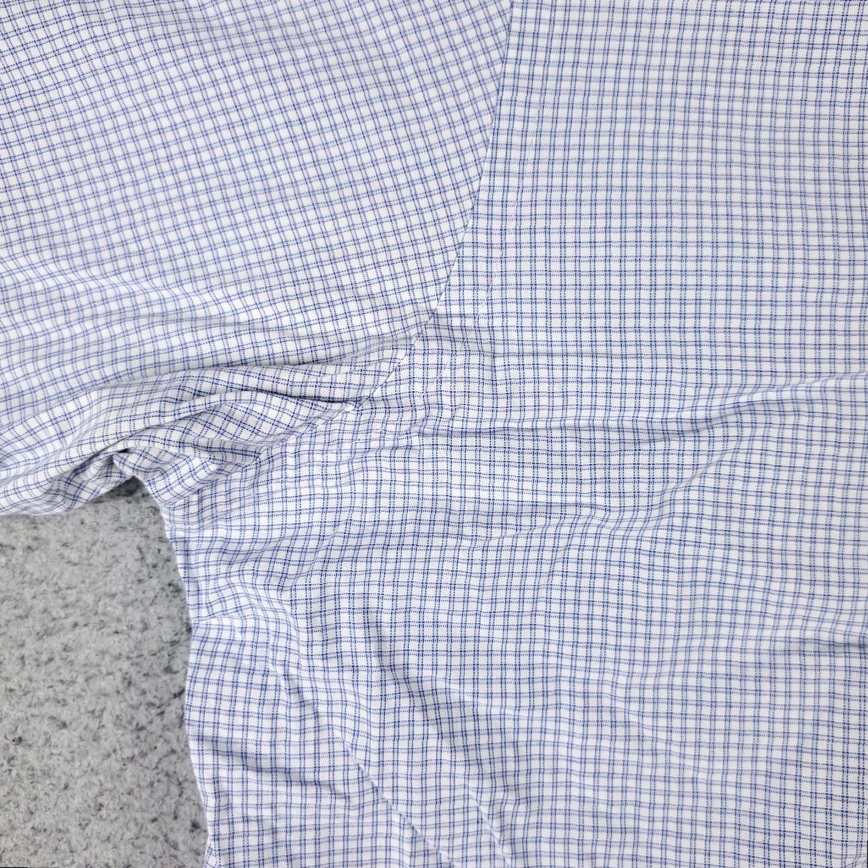 Nautica Nautica Dress Shirt Mens 17 Blue Check Long Sleeve Button Up Collared 100% Cotton Adults Regular Navy Size 46R - 3 Thumbnail