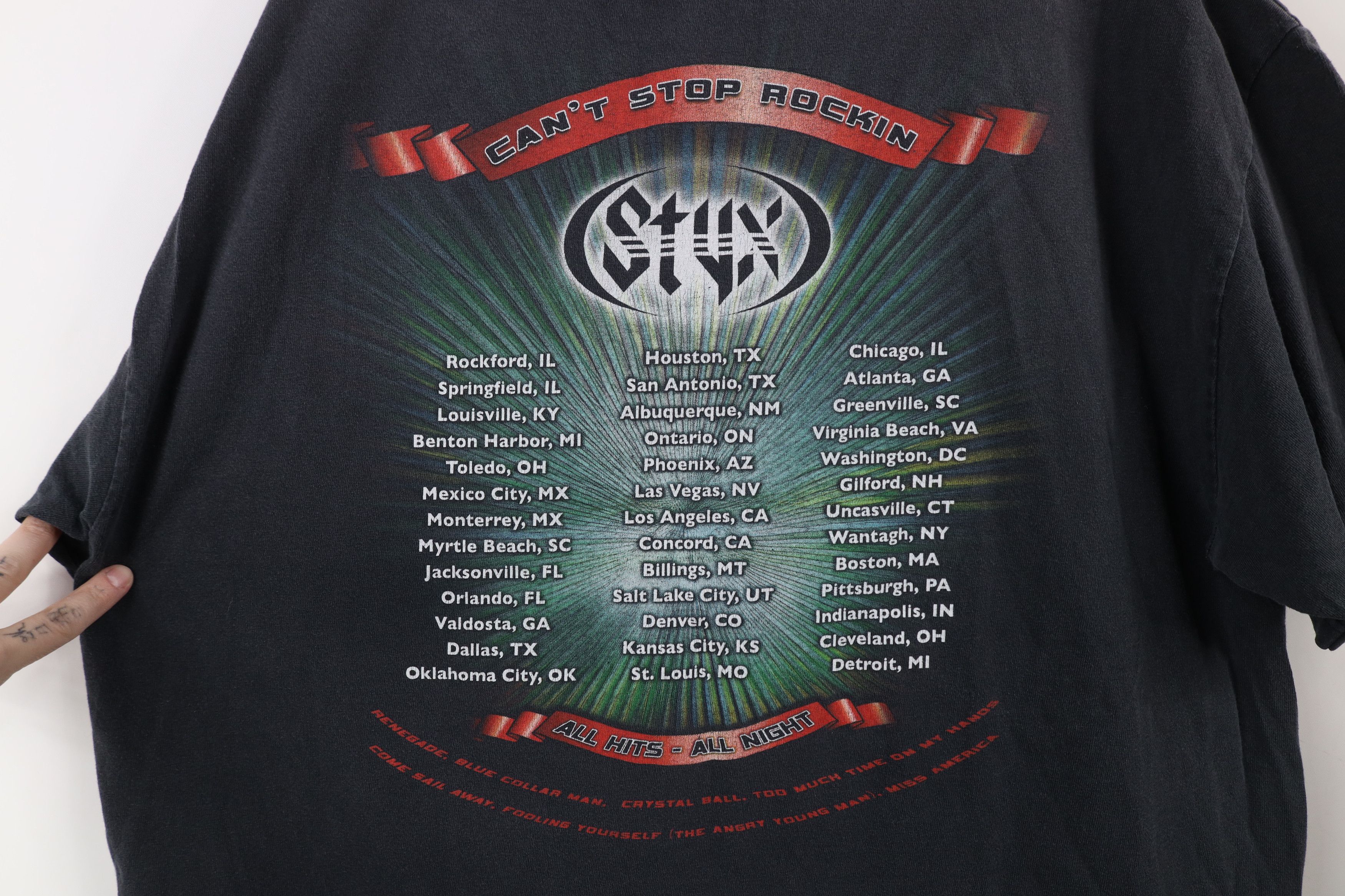 Vintage Vintage Y2K 2009 Stop Rockin All Hits Tour Styx Band T-Shirt Size US XL / EU 56 / 4 - 12 Thumbnail