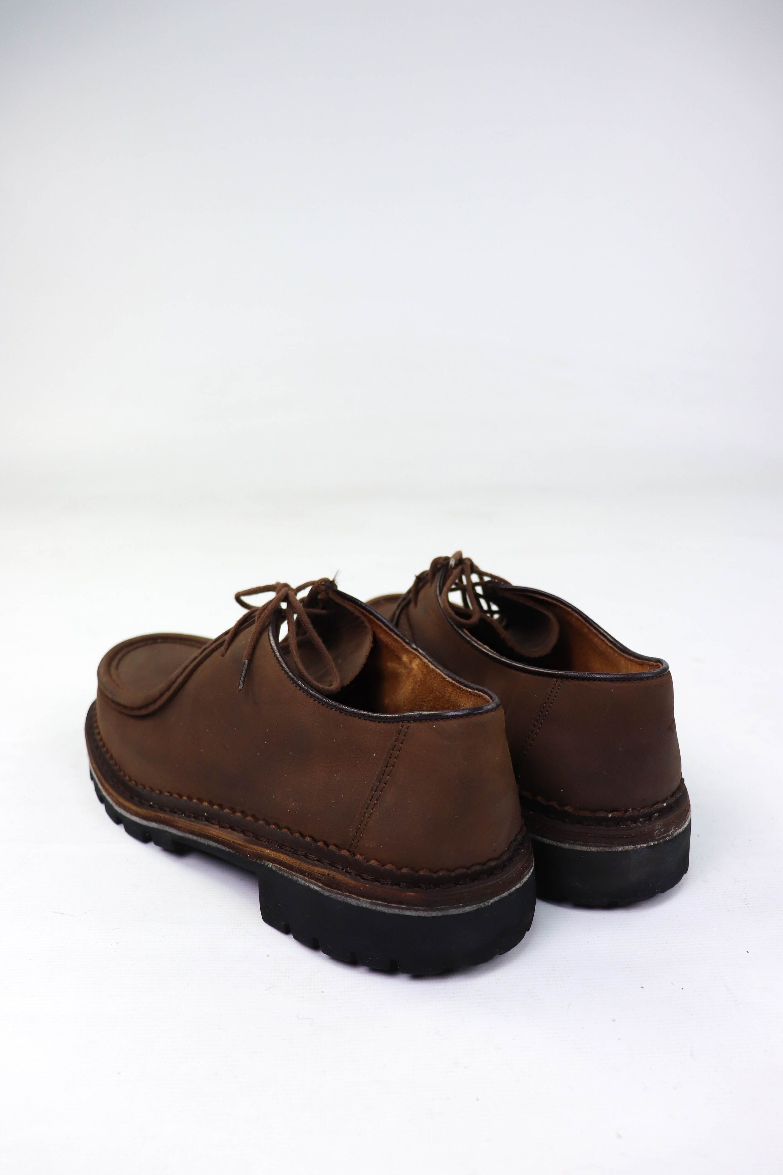 Vintage Beal France Vintage Brown Leather Moc Toe Derby Shoes Size US 9.5 / EU 42-43 - 4 Thumbnail